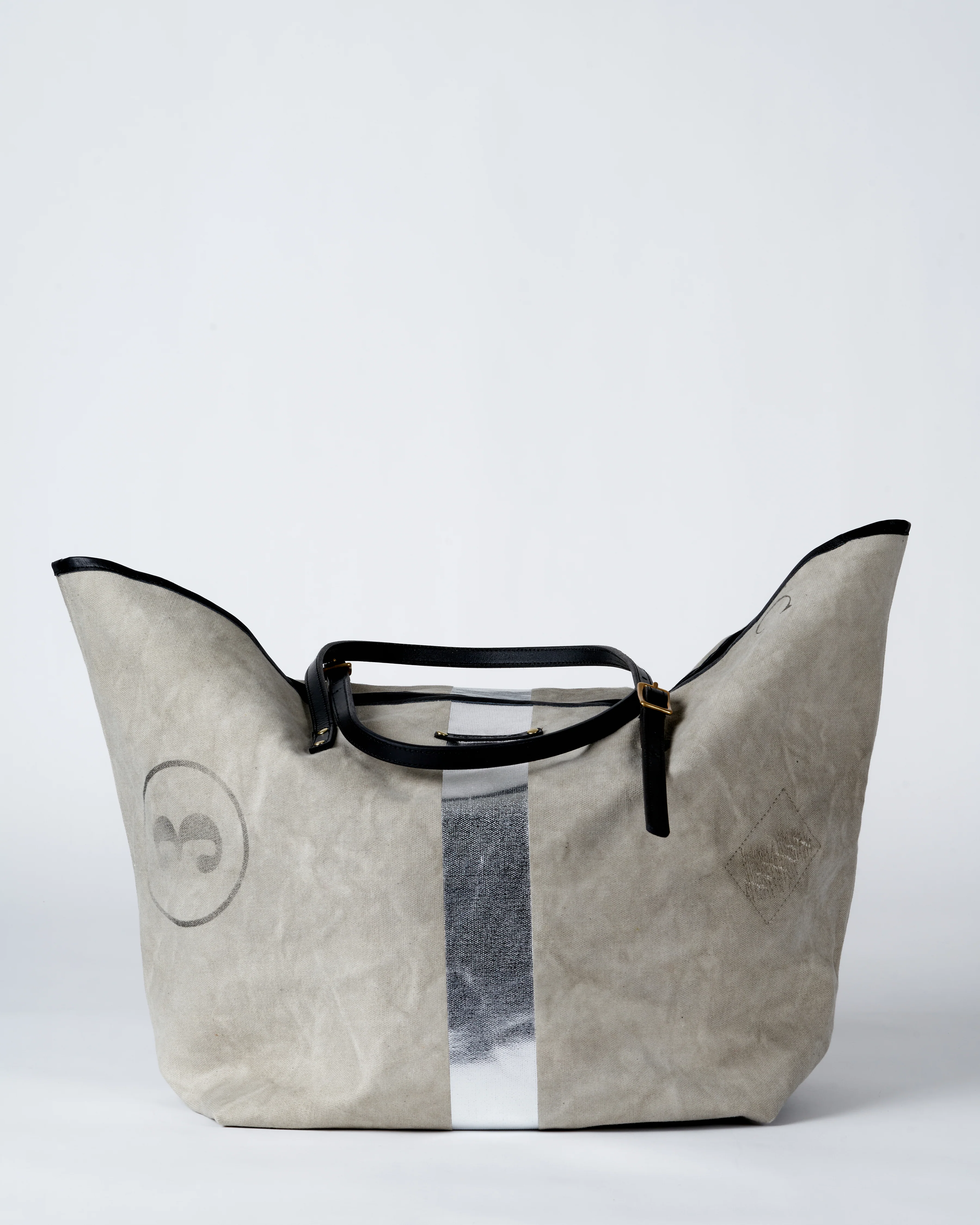 postal silver beach bag - washed mint and silver - Image 2
