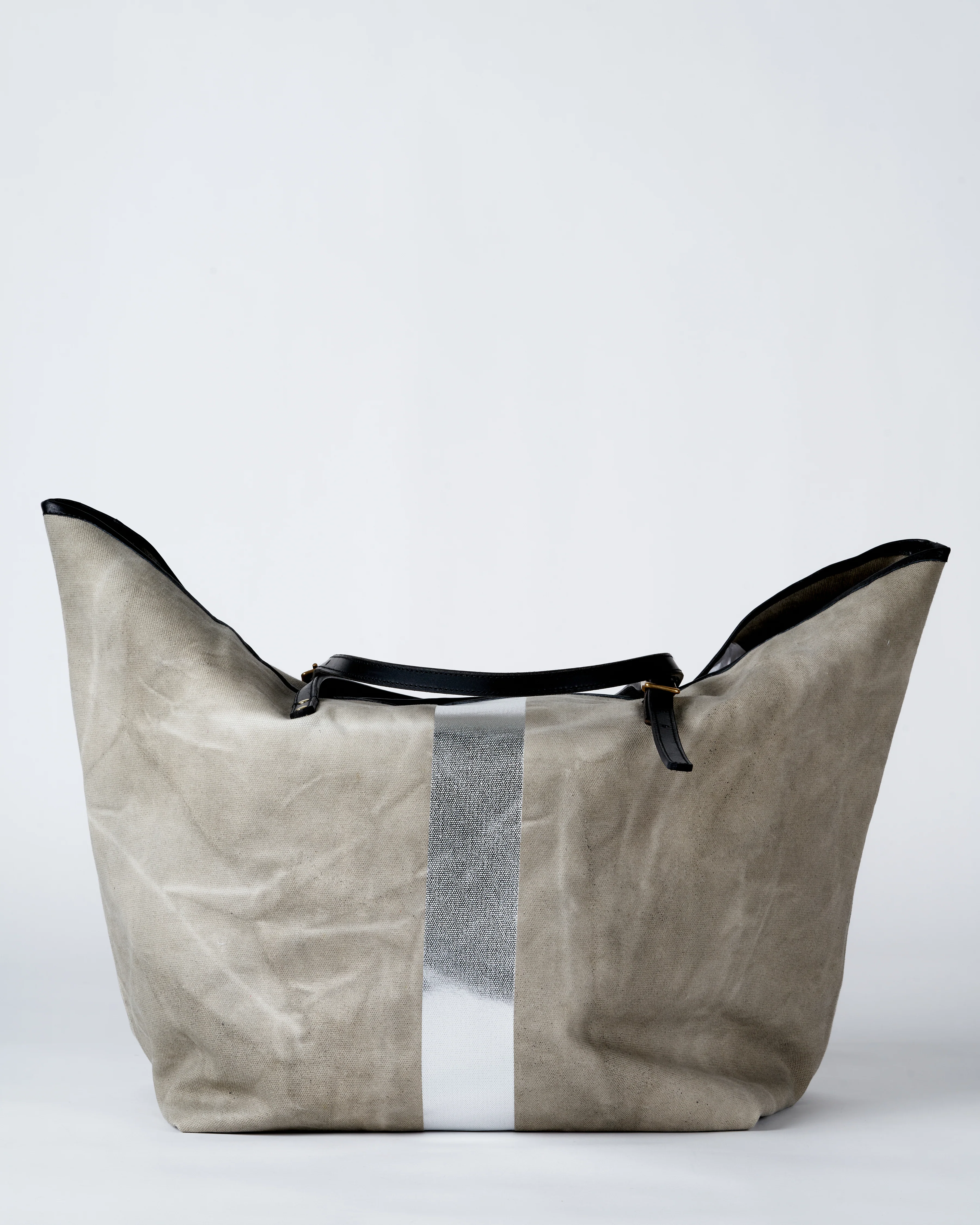 postal silver beach bag - washed mint and silver - Image 3