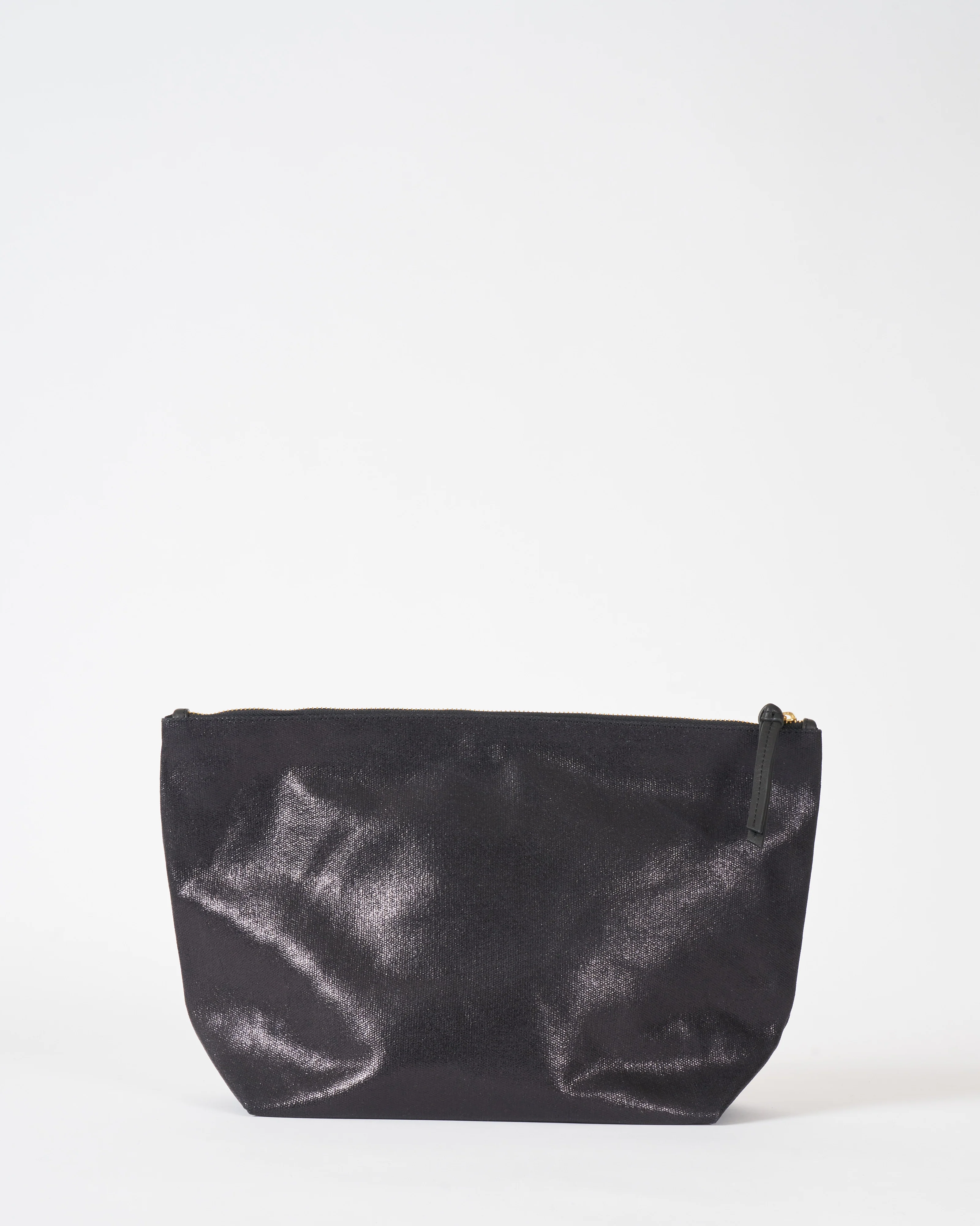 slick black canvas oversized pouch - Image 2