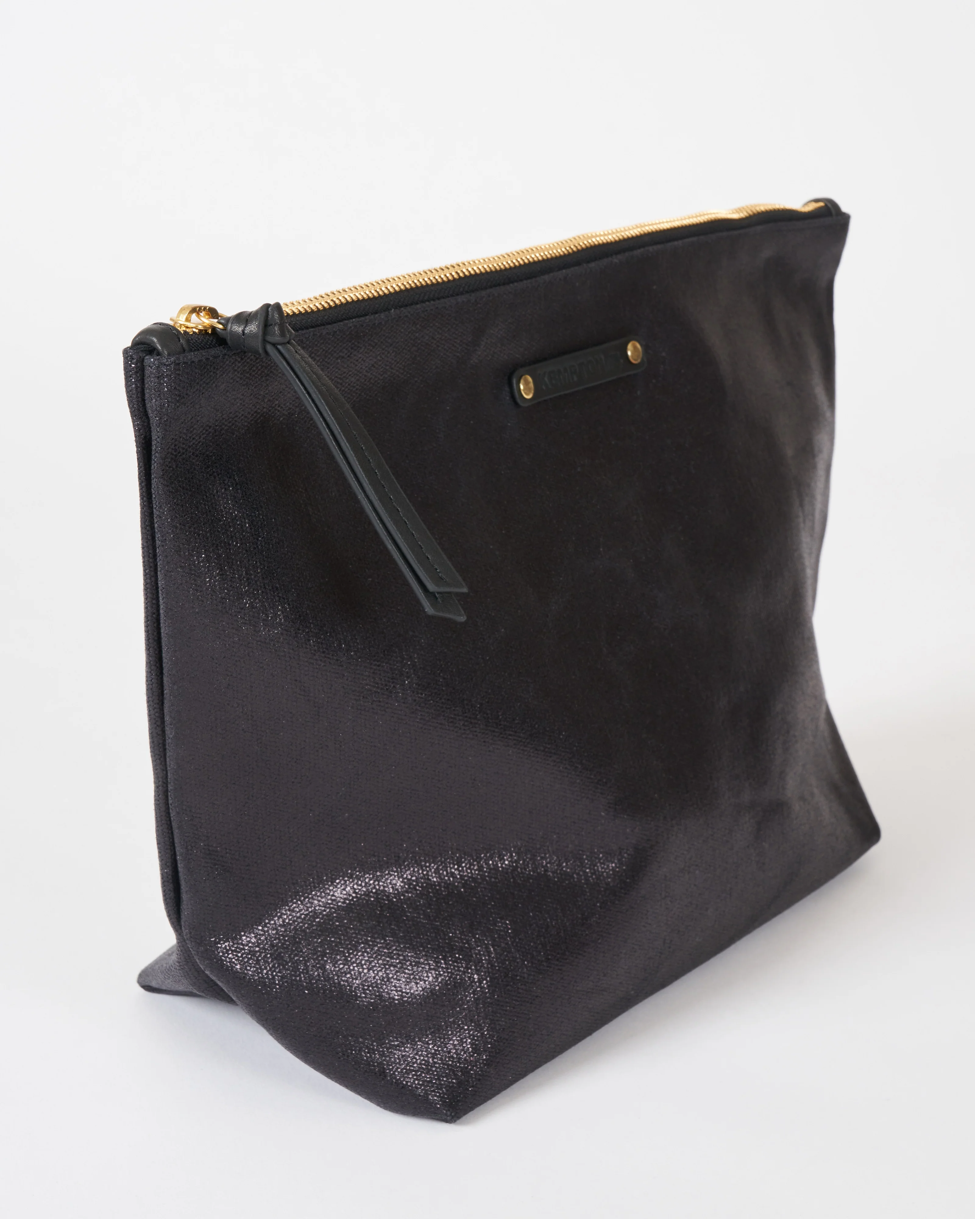 slick black canvas oversized pouch - Image 3