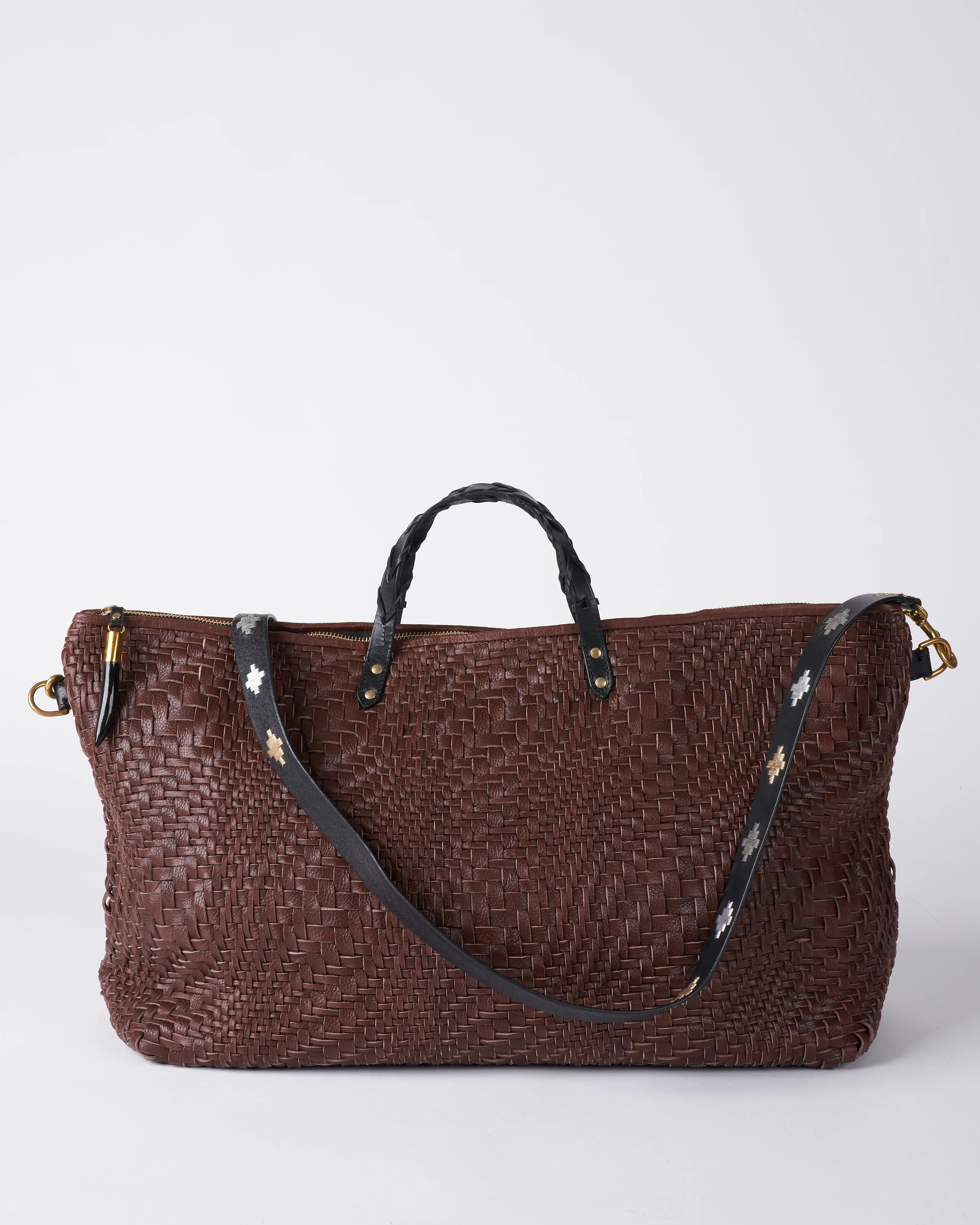 woodleigh holdall cocoa weave - cocoa coa