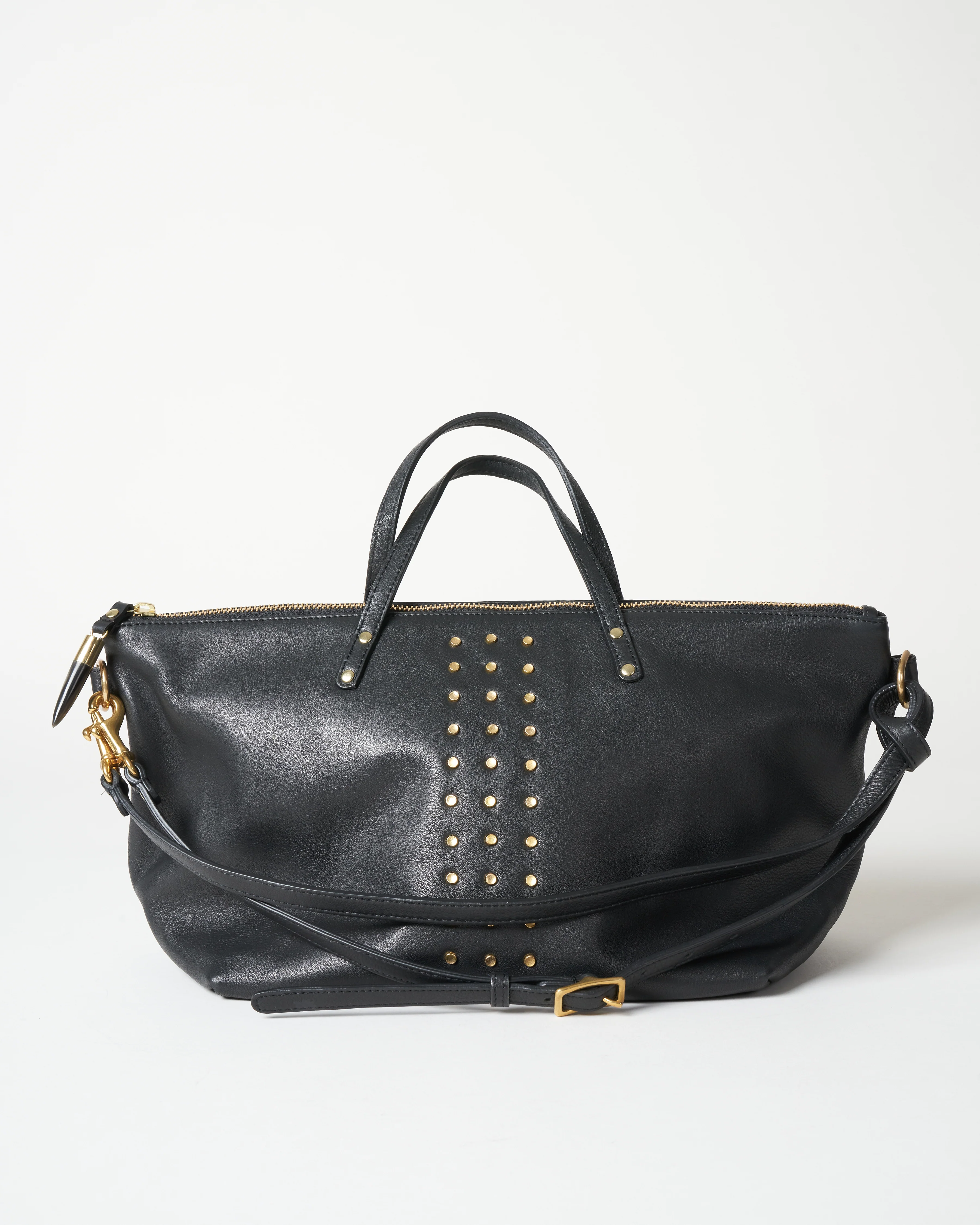 brass stud devon holdall bag - black - Image 2
