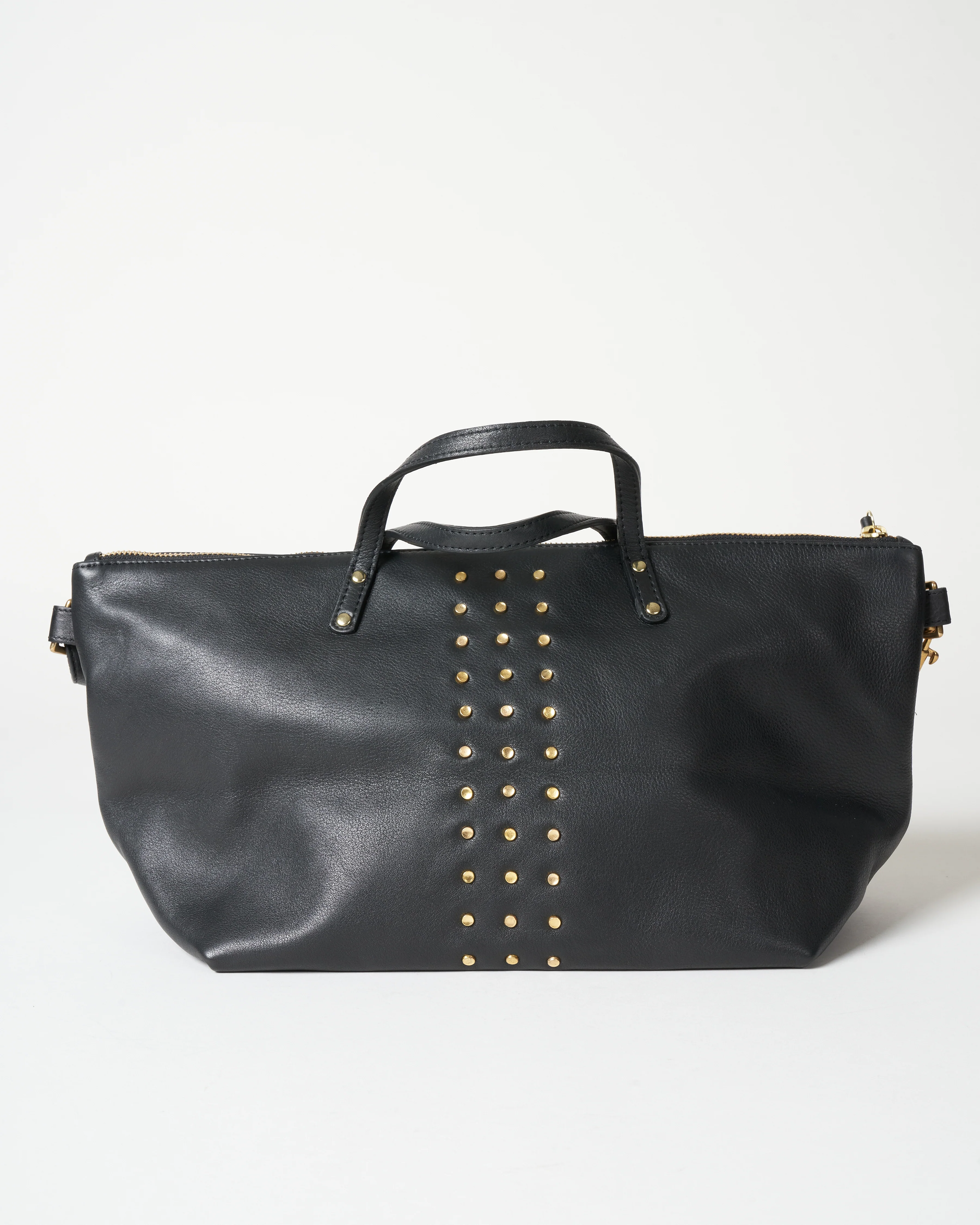brass stud devon holdall bag - black - Image 3