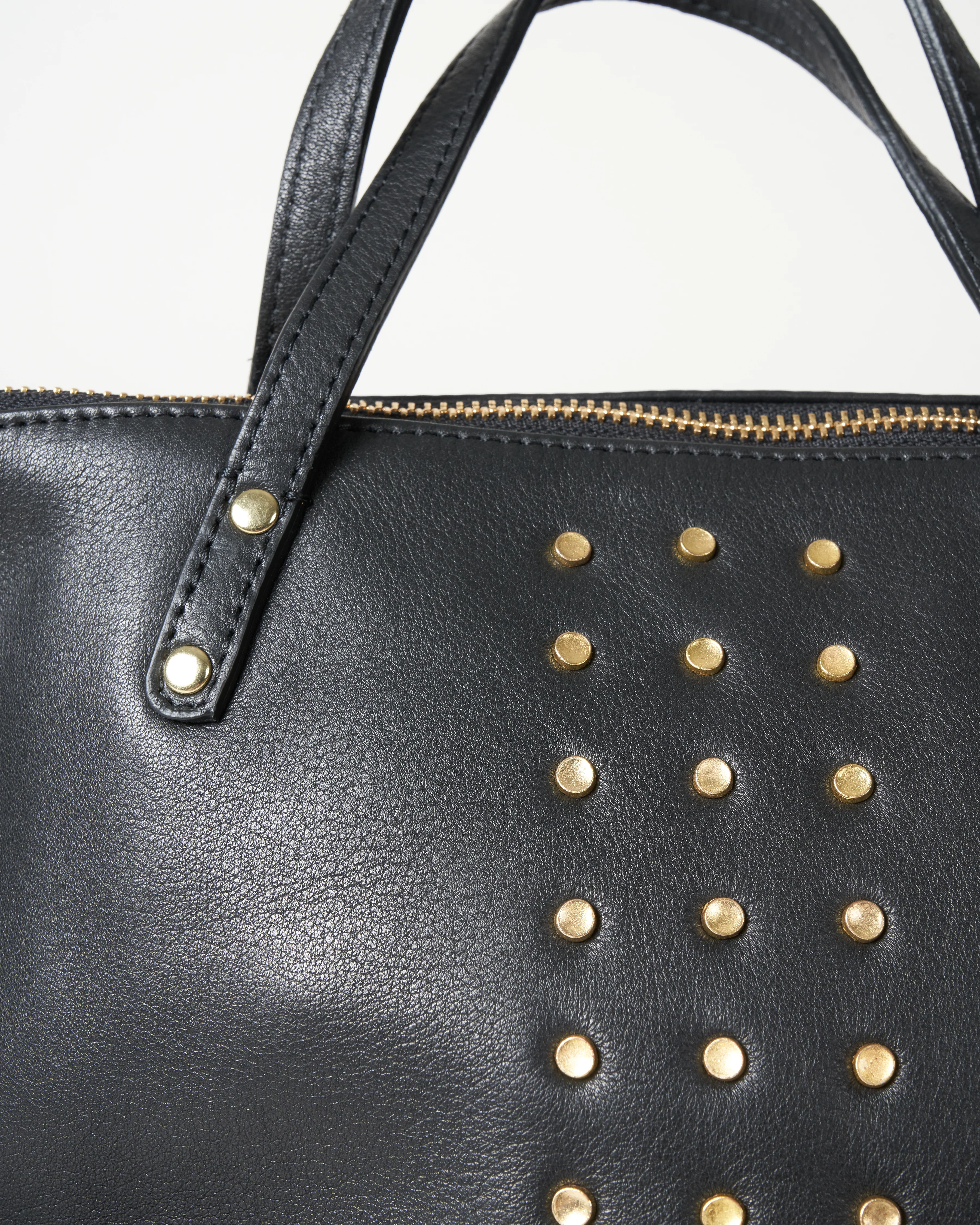 brass stud devon holdall bag - black - Image 4