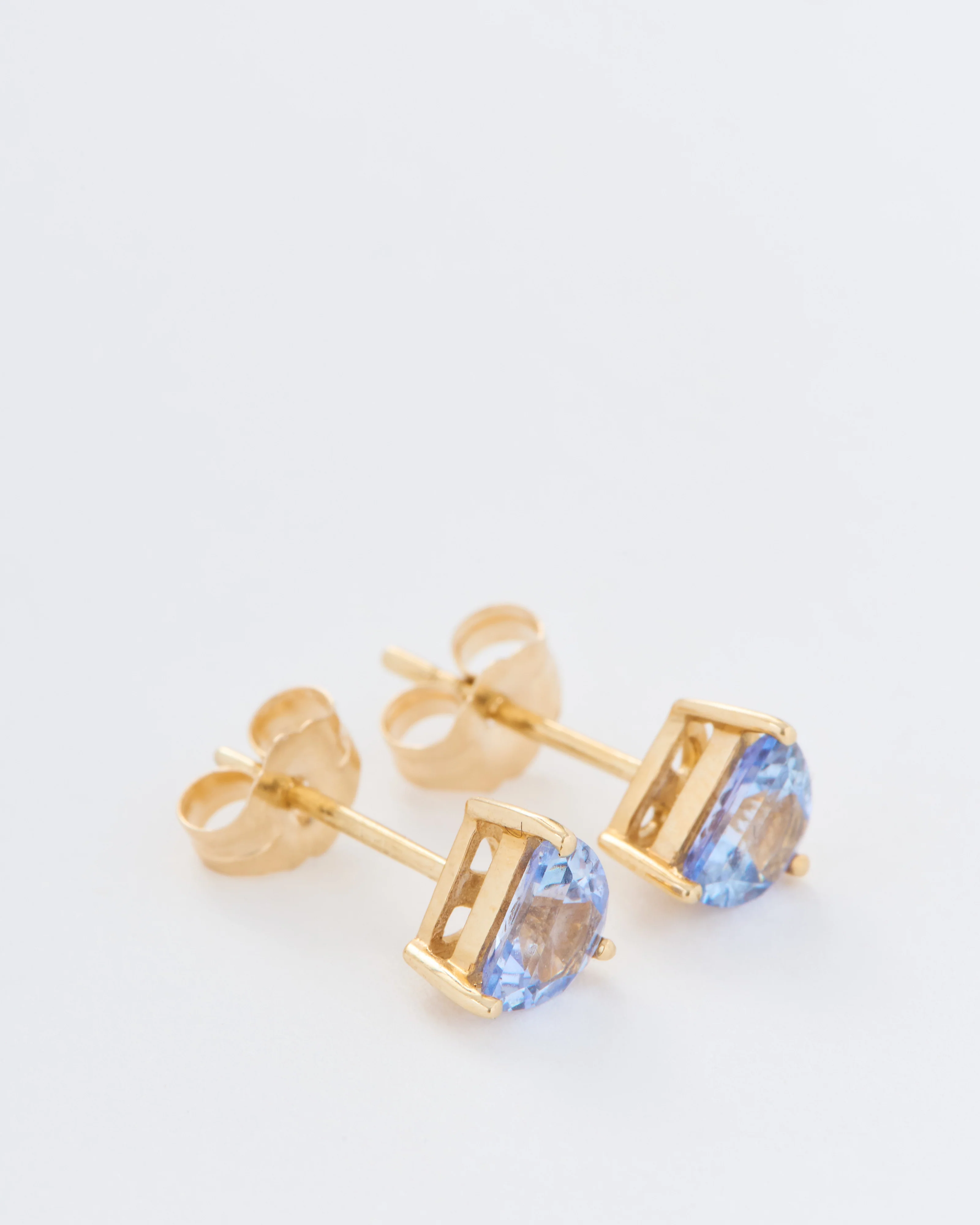 14k/ half moon sapphire studs - Image 2