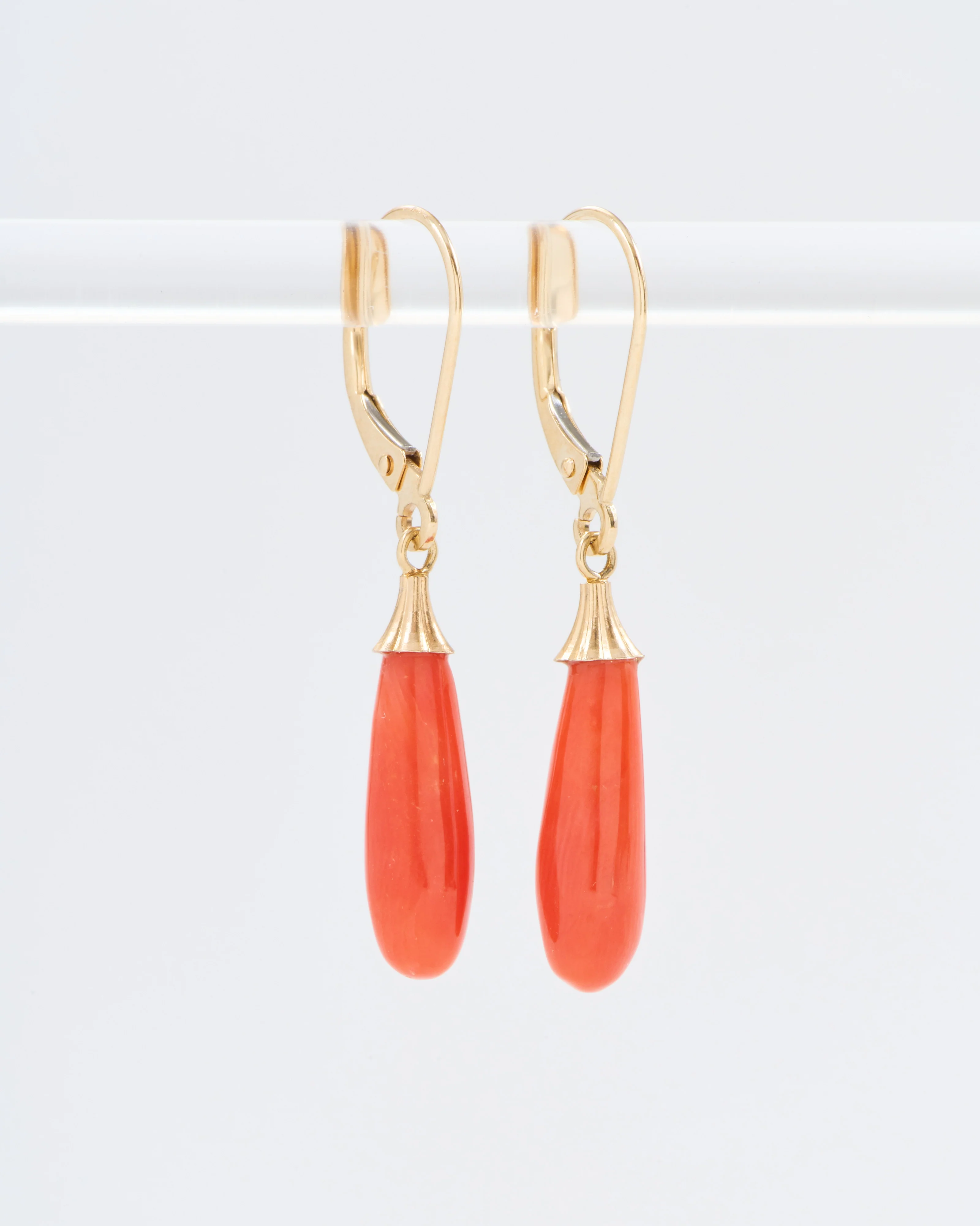 coral stone drop earrings - Image 2