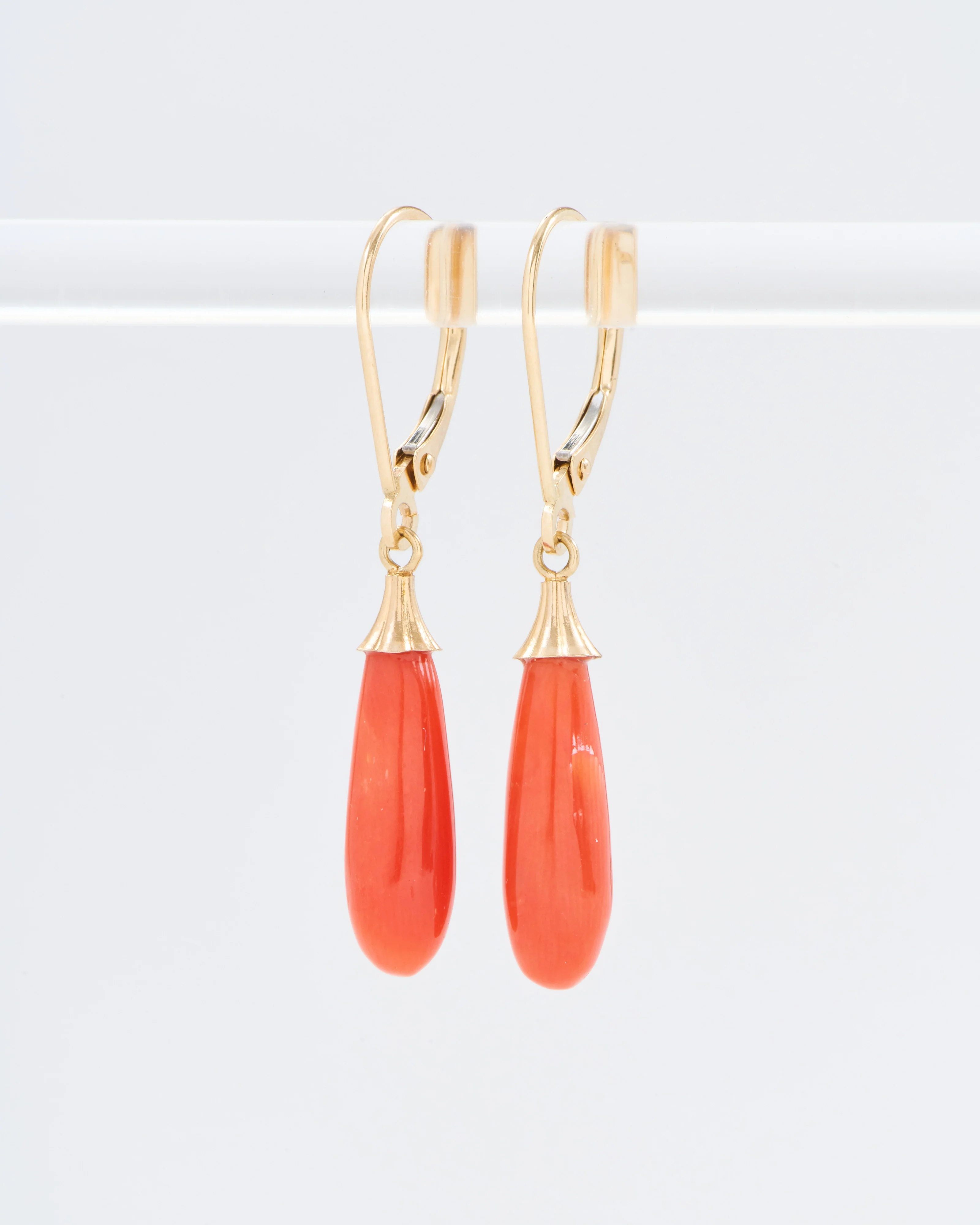 coral stone drop earrings - Image 3