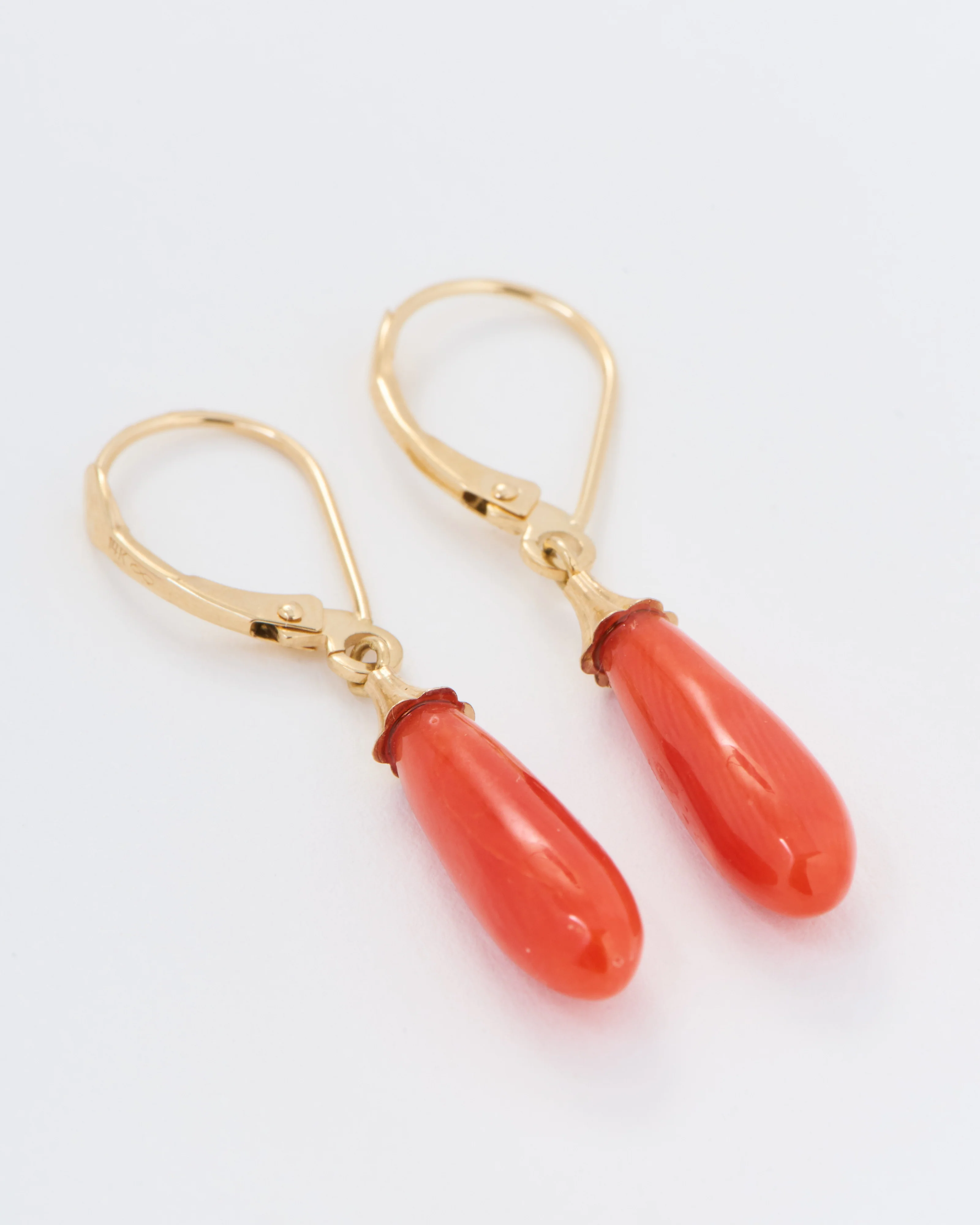 coral stone drop earrings - Image 4