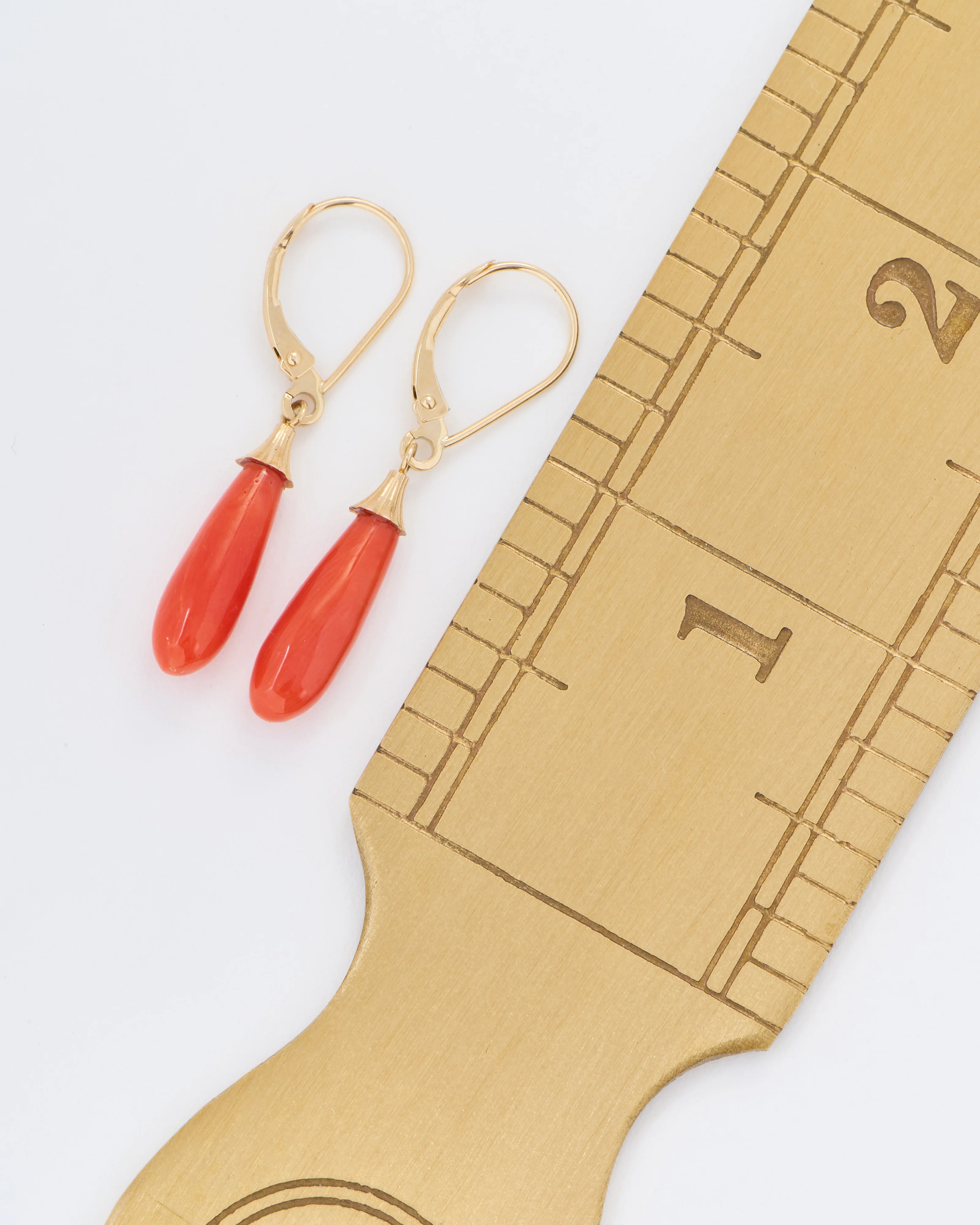 coral stone drop earrings - Image 6
