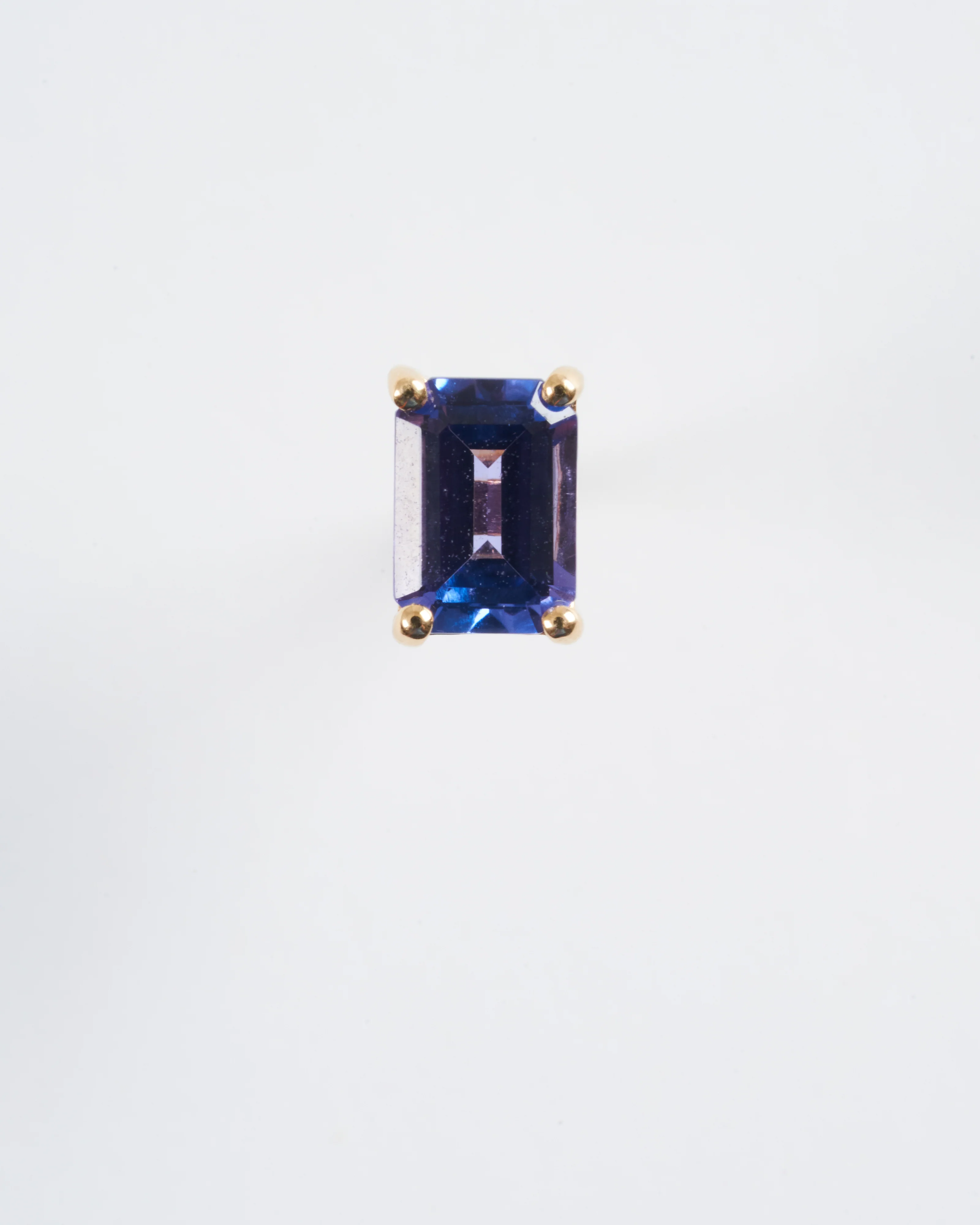 emerald cut tanzanite earrings - purple - Image 4