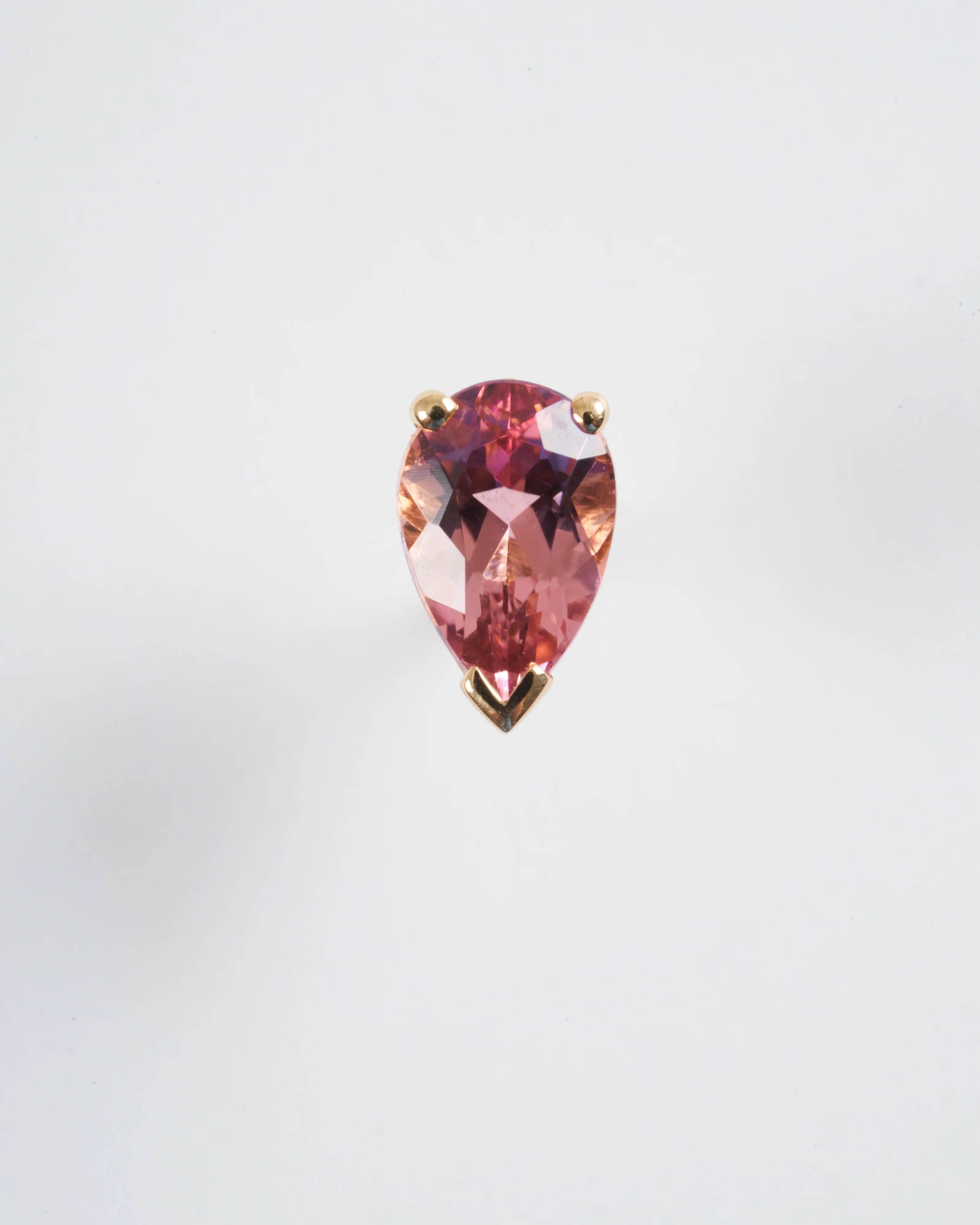 faceted pear pink tourmaline earrings - pink - Image 4