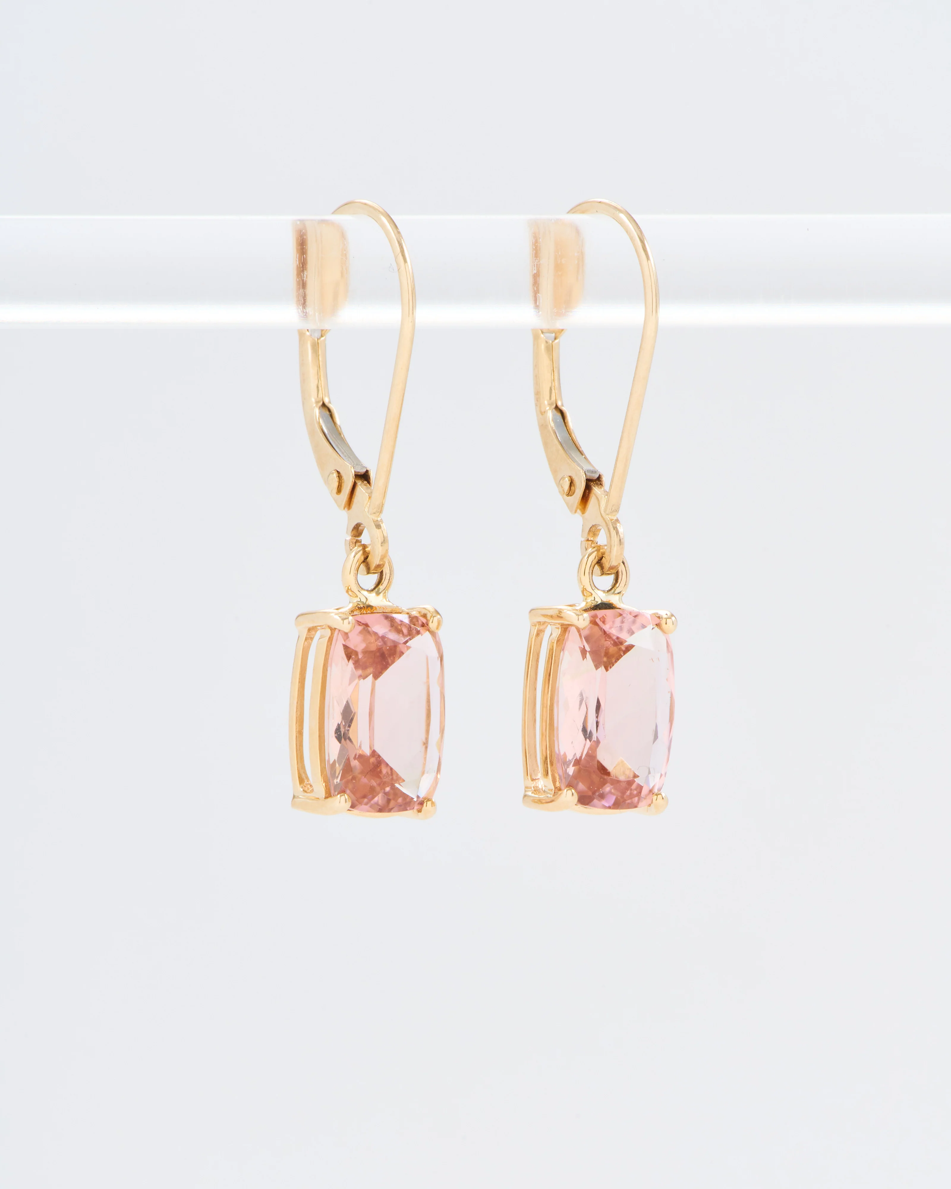 pink tourmaline drop earrings - Image 2