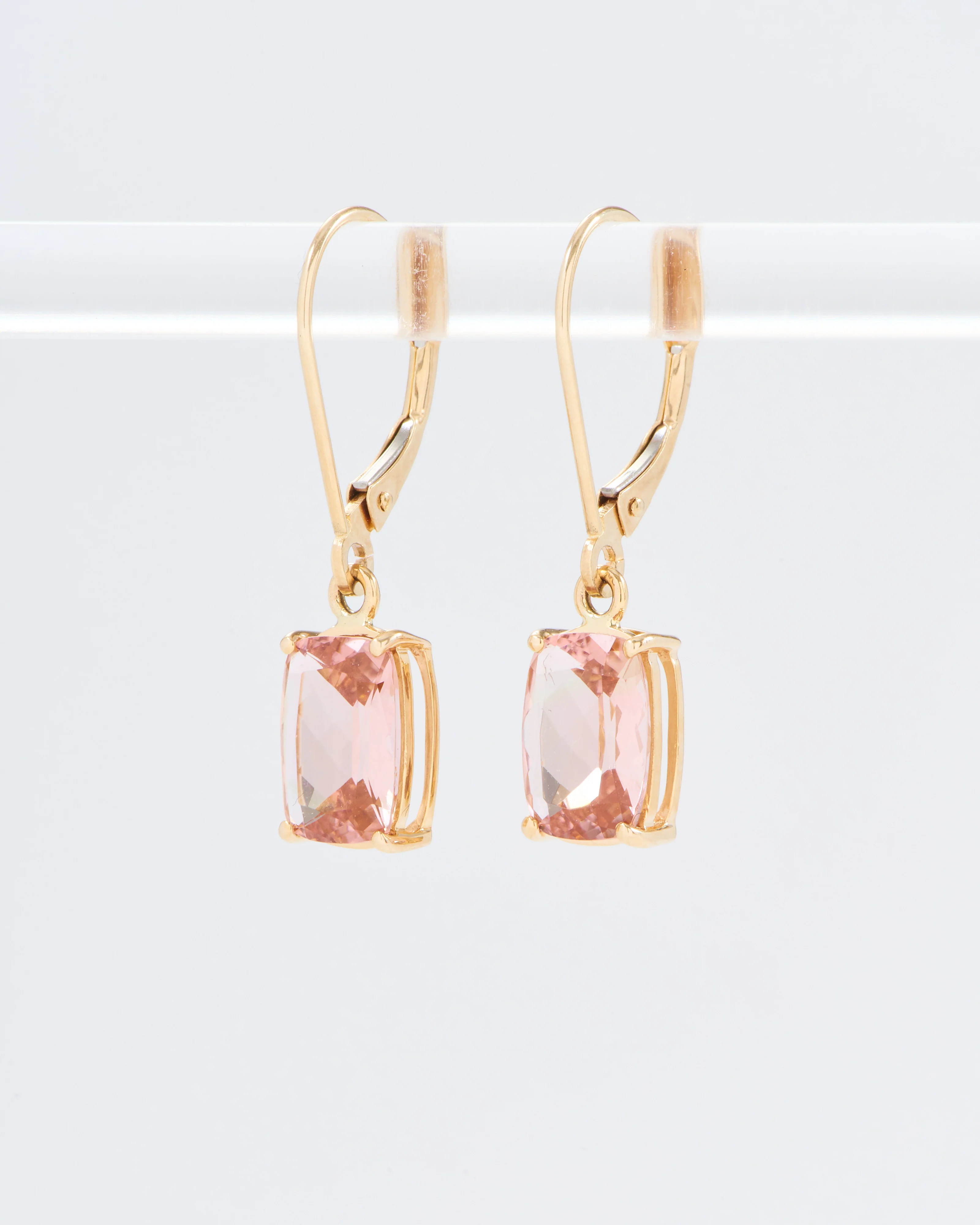 pink tourmaline drop earrings - Image 3