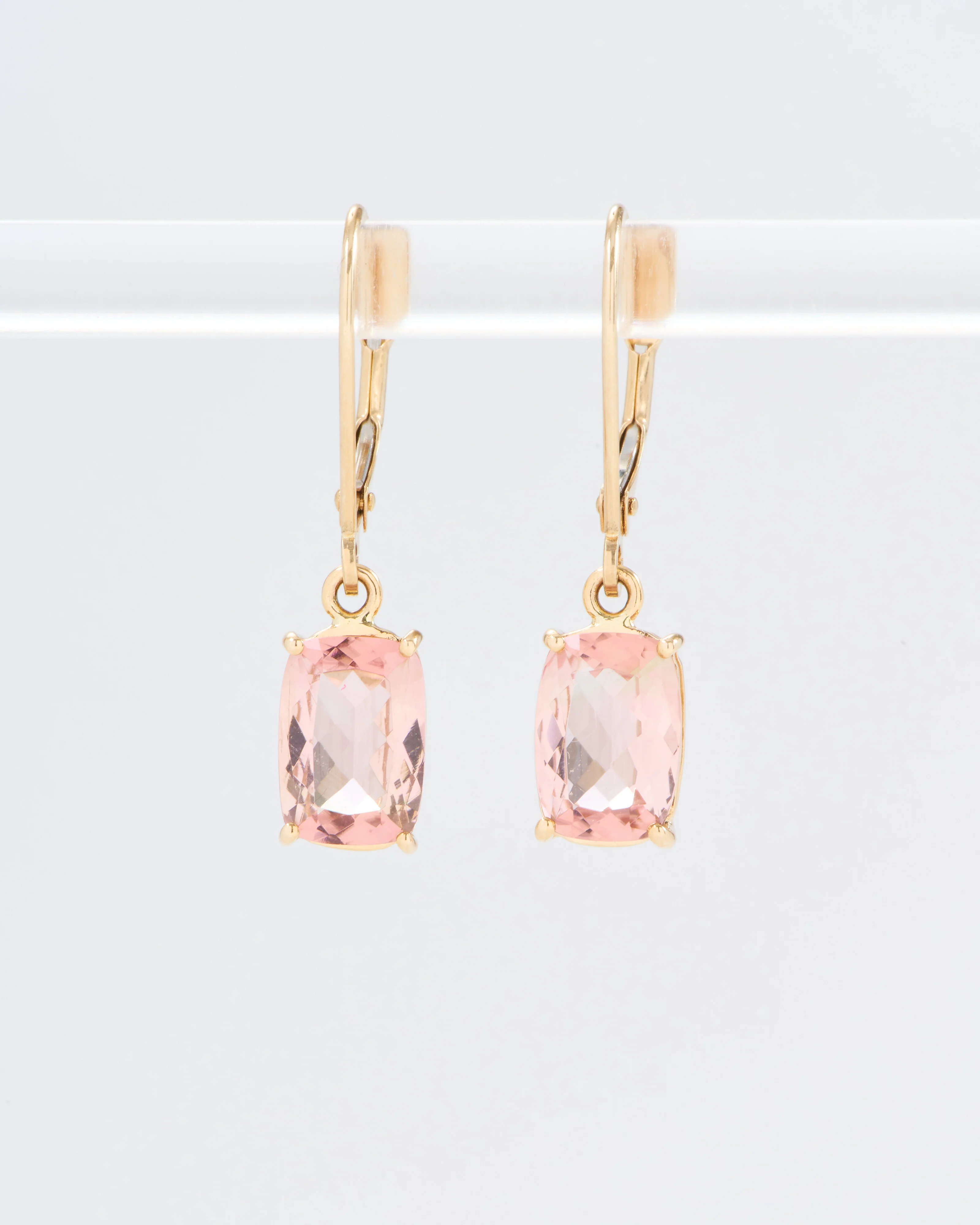 pink tourmaline drop earrings - Image 4