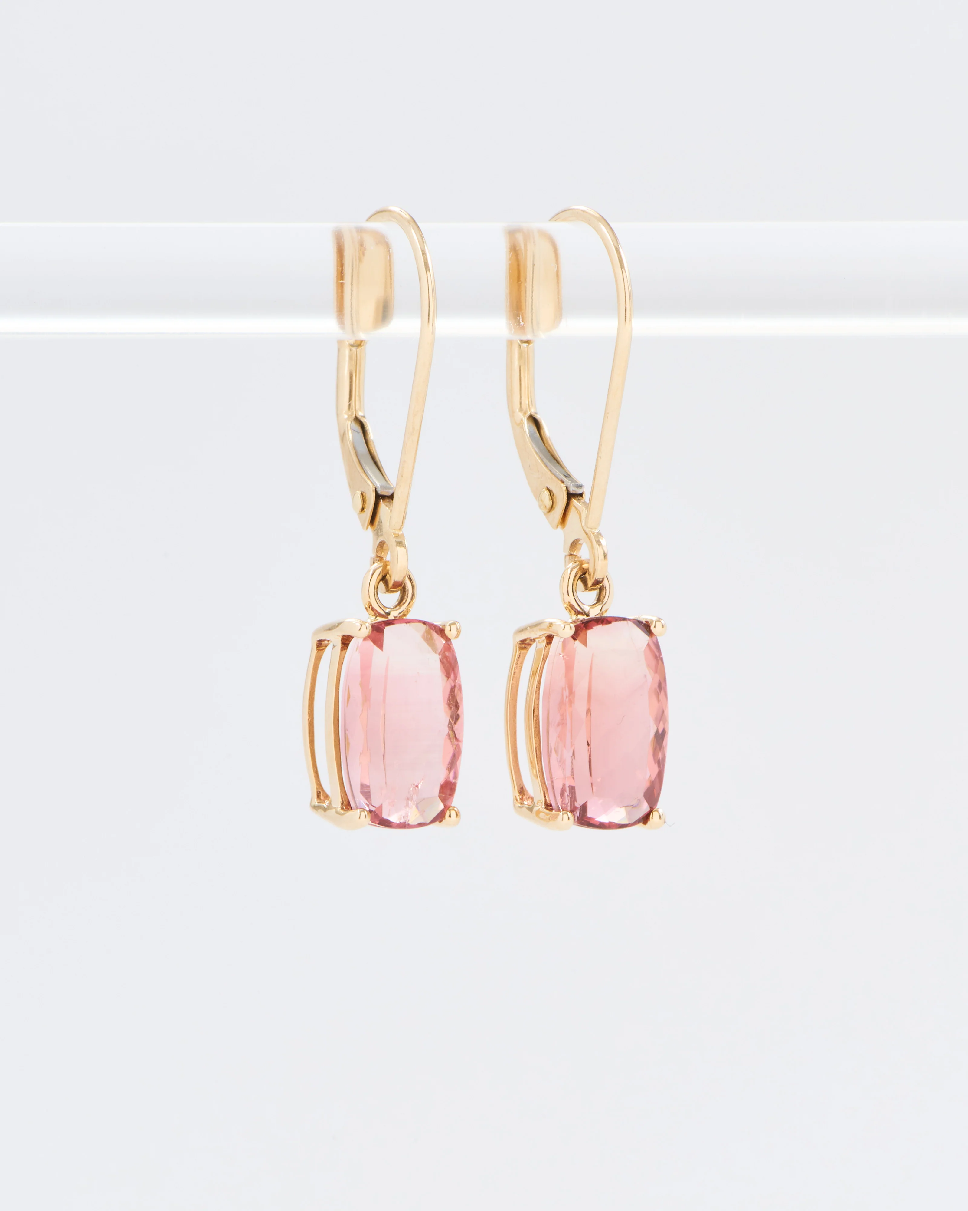 pink tourmaline drop earrings - Image 3
