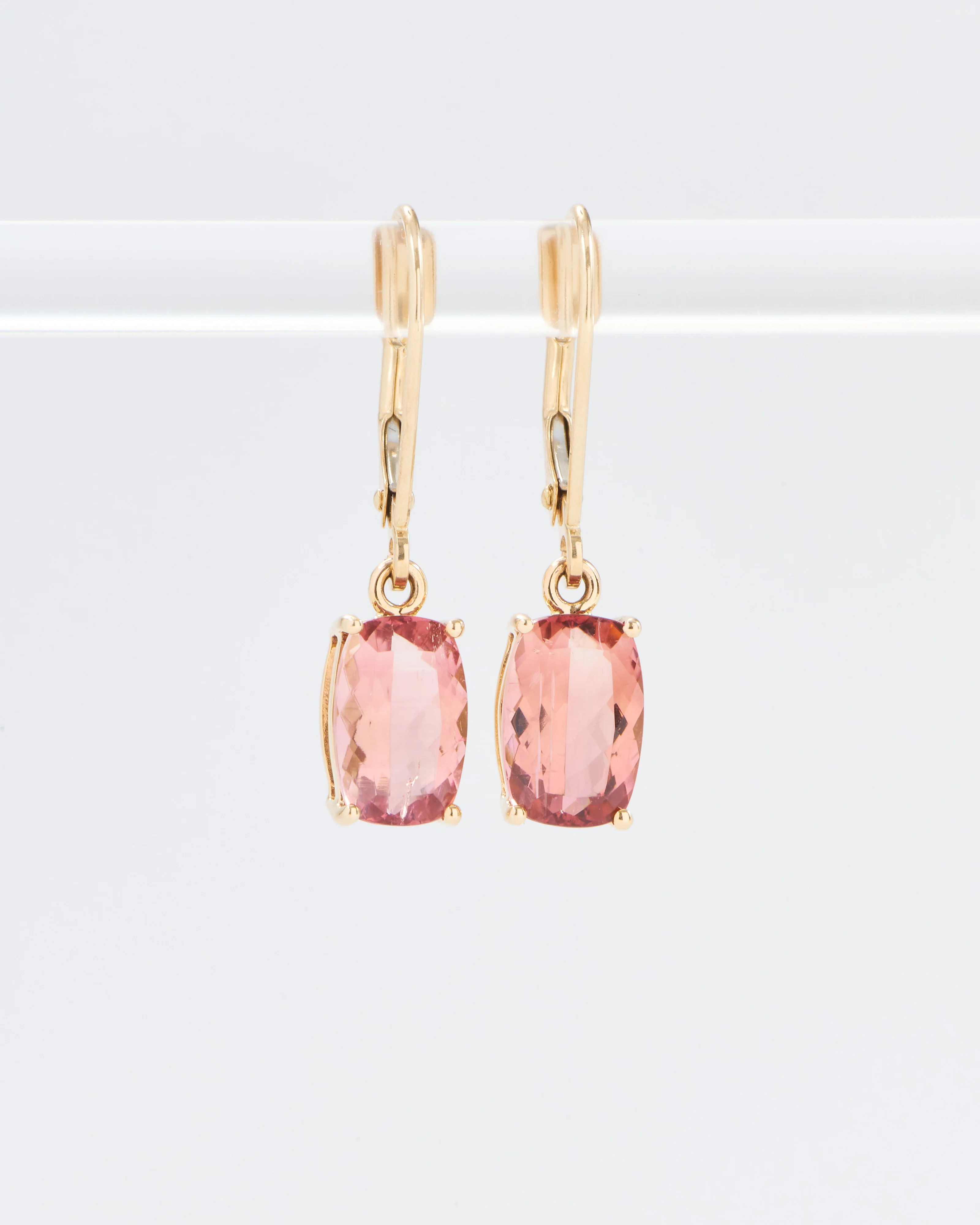 pink tourmaline drop earrings - Image 4