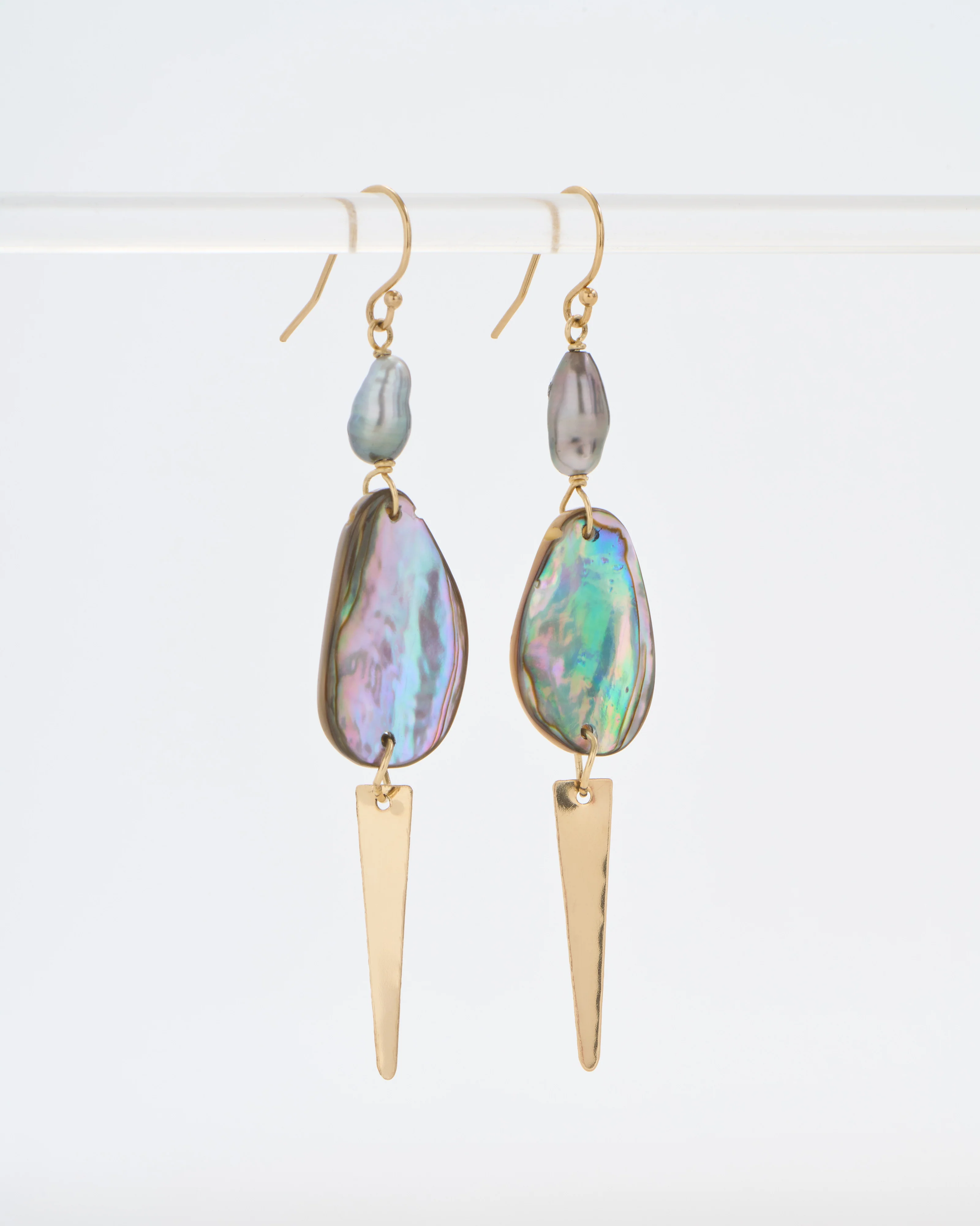 freshwater, mother of pearl earrings ofk - Image 2