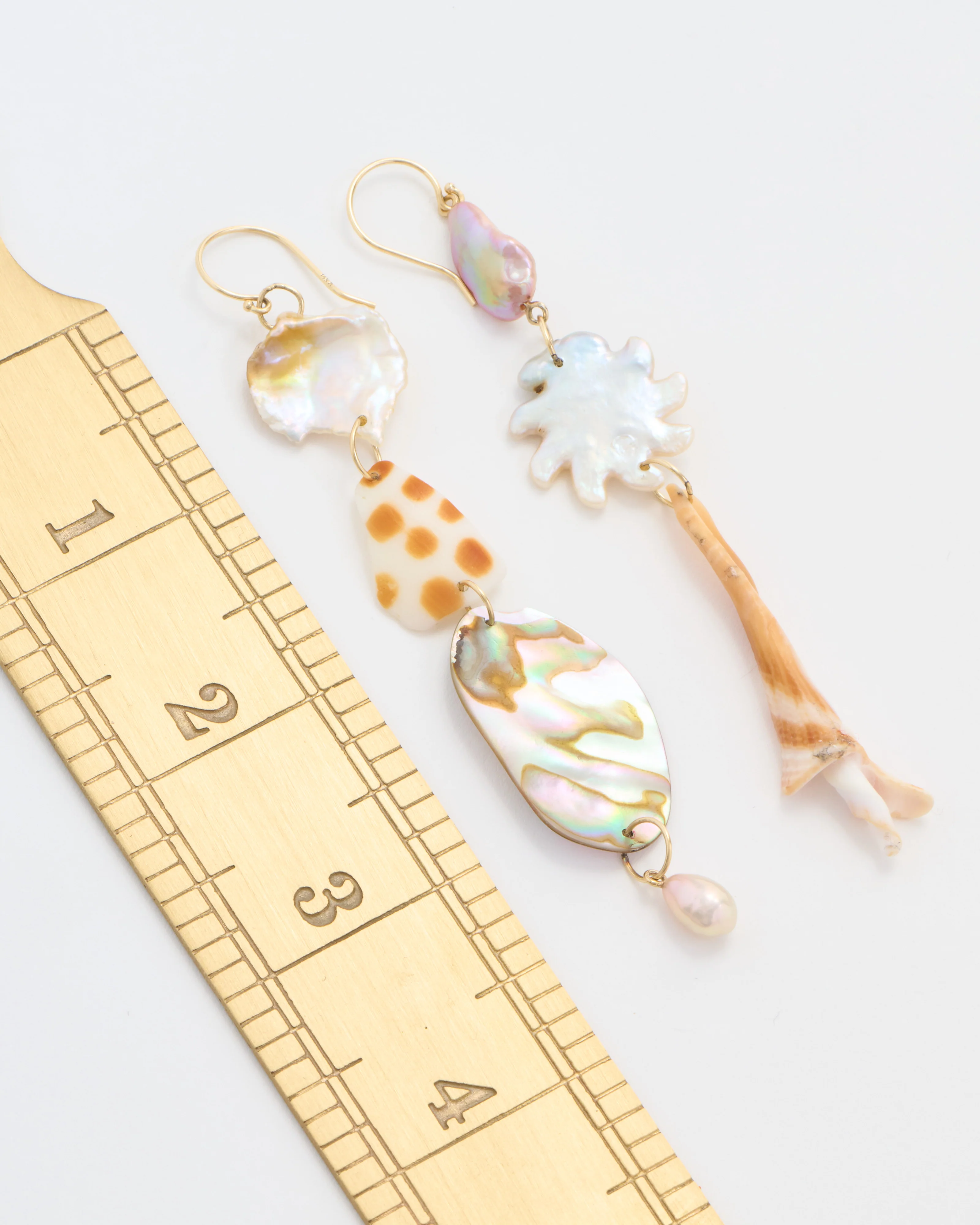 mixed conch swirl and indo pacific shell earrings - Image 6