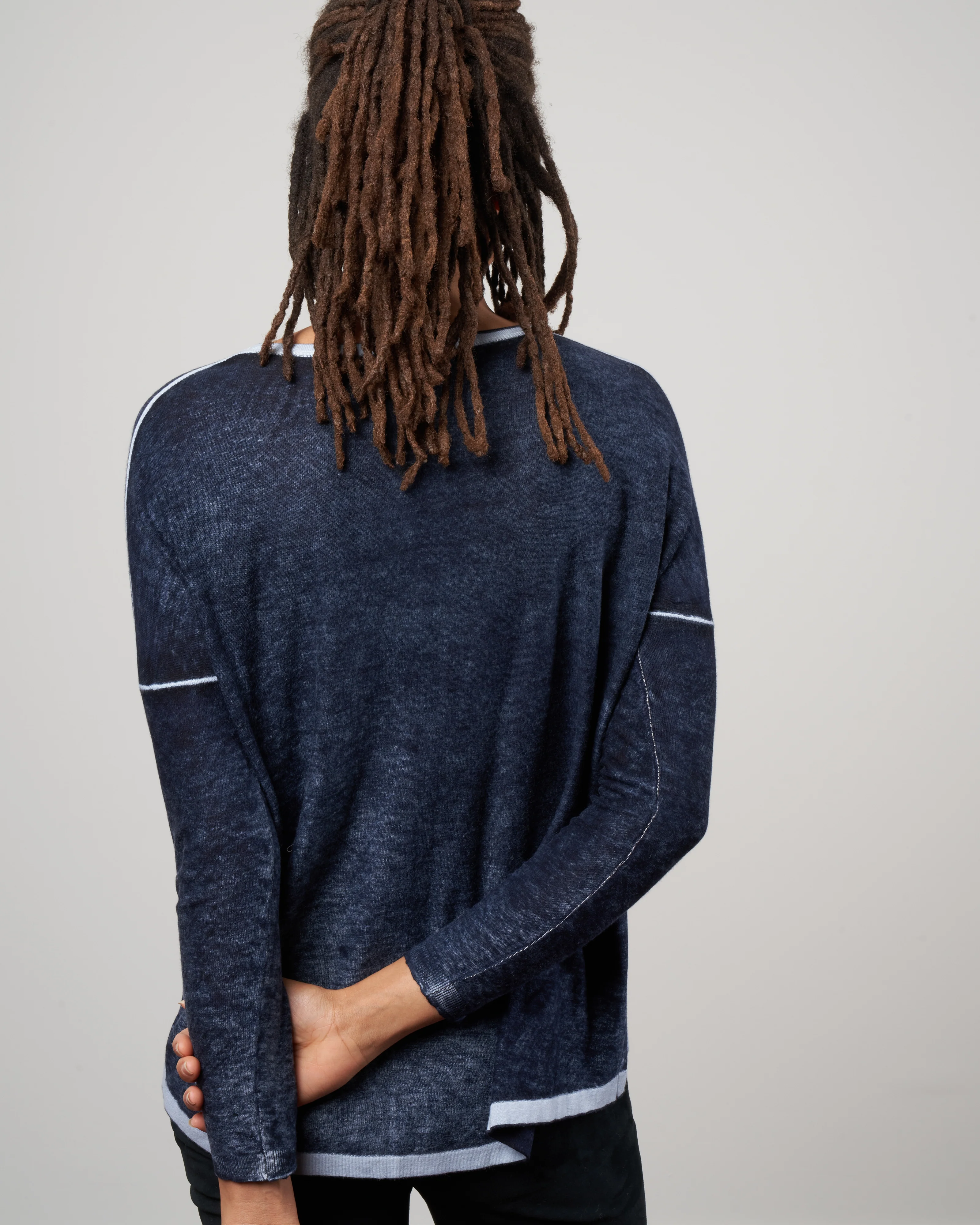 overdyed boxy sweater - denim - Image 4