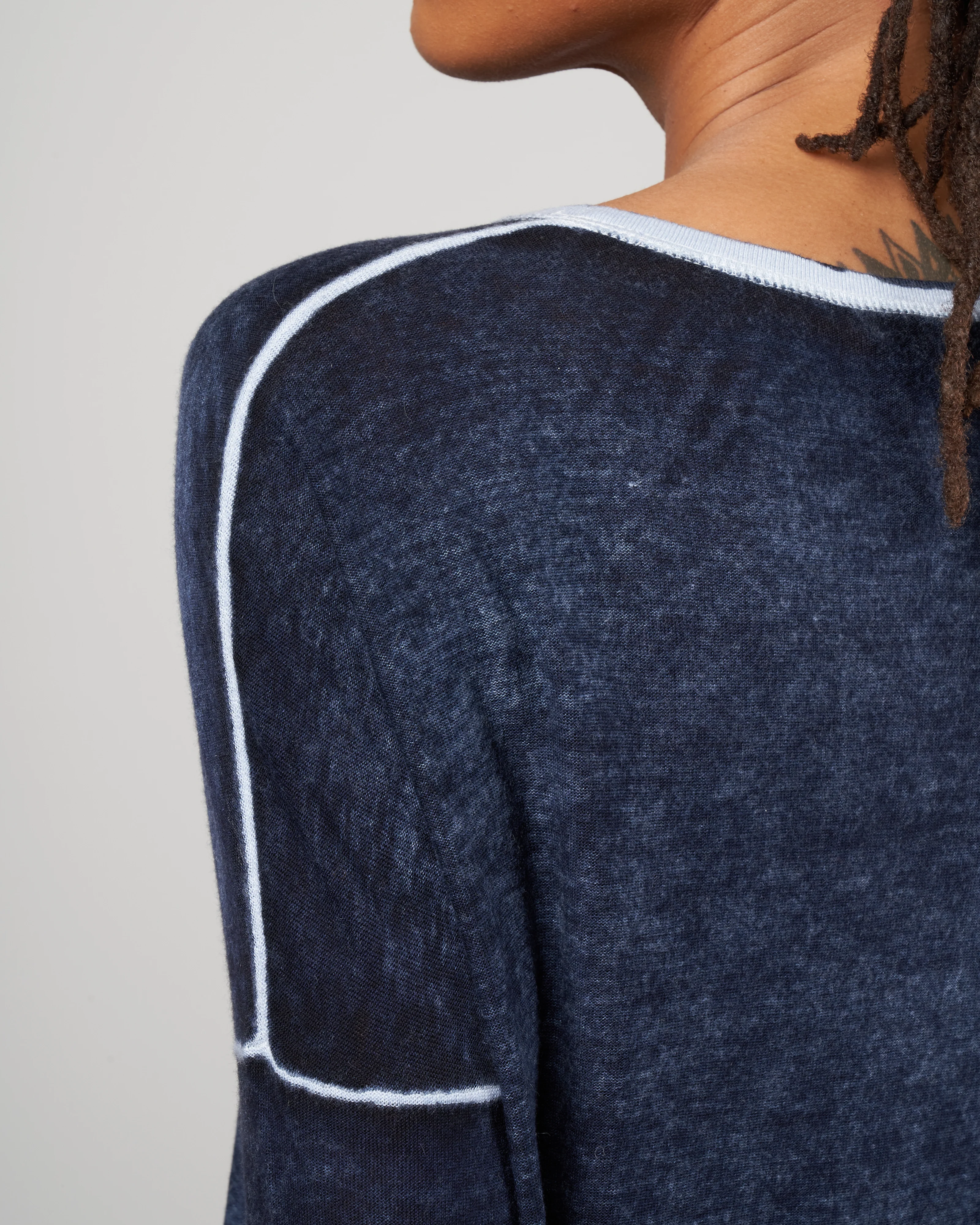 overdyed boxy sweater - denim - Image 5