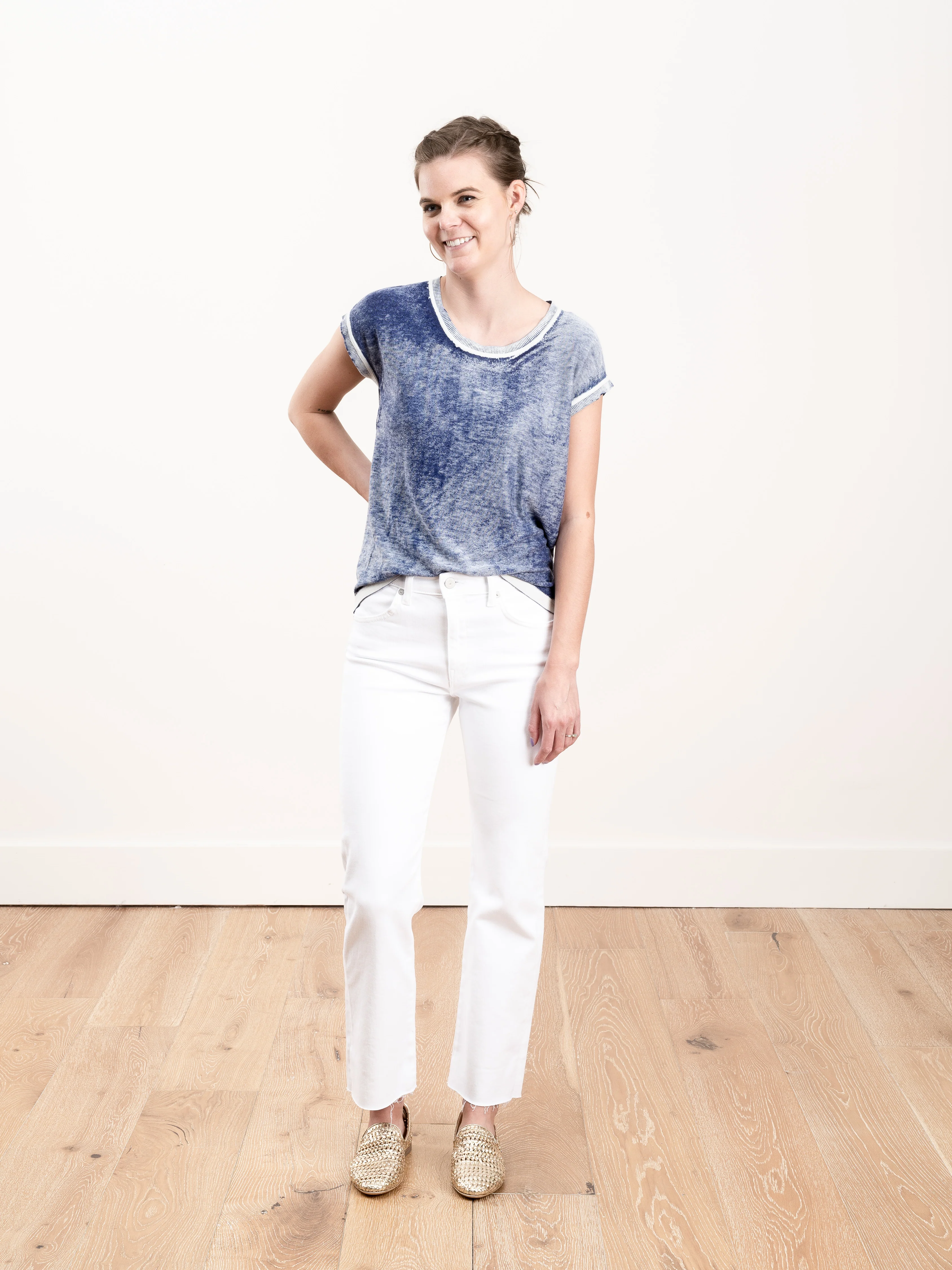 overdyed cap sleeve crew - cadet - Image 2
