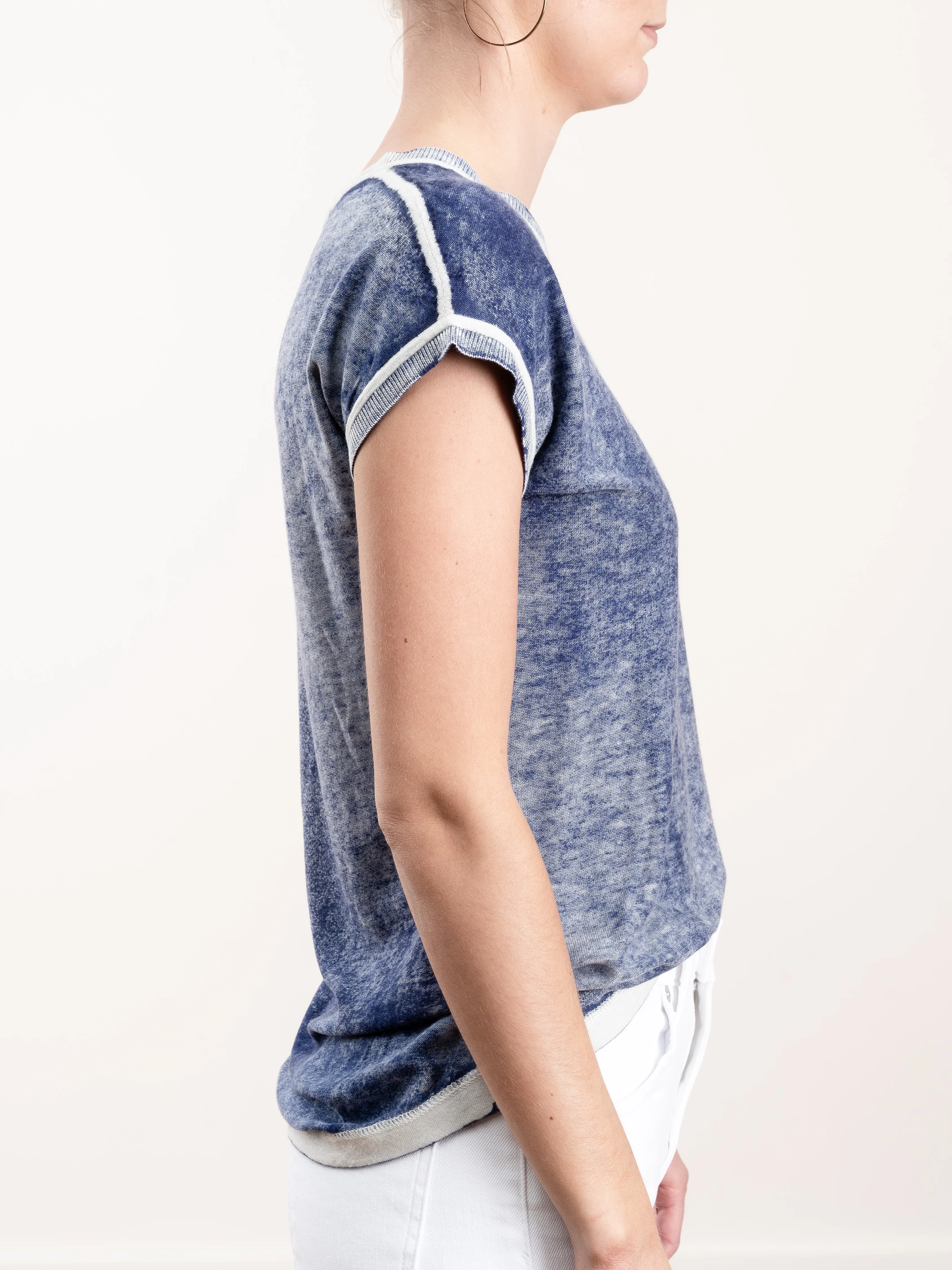 overdyed cap sleeve crew - cadet - Image 4