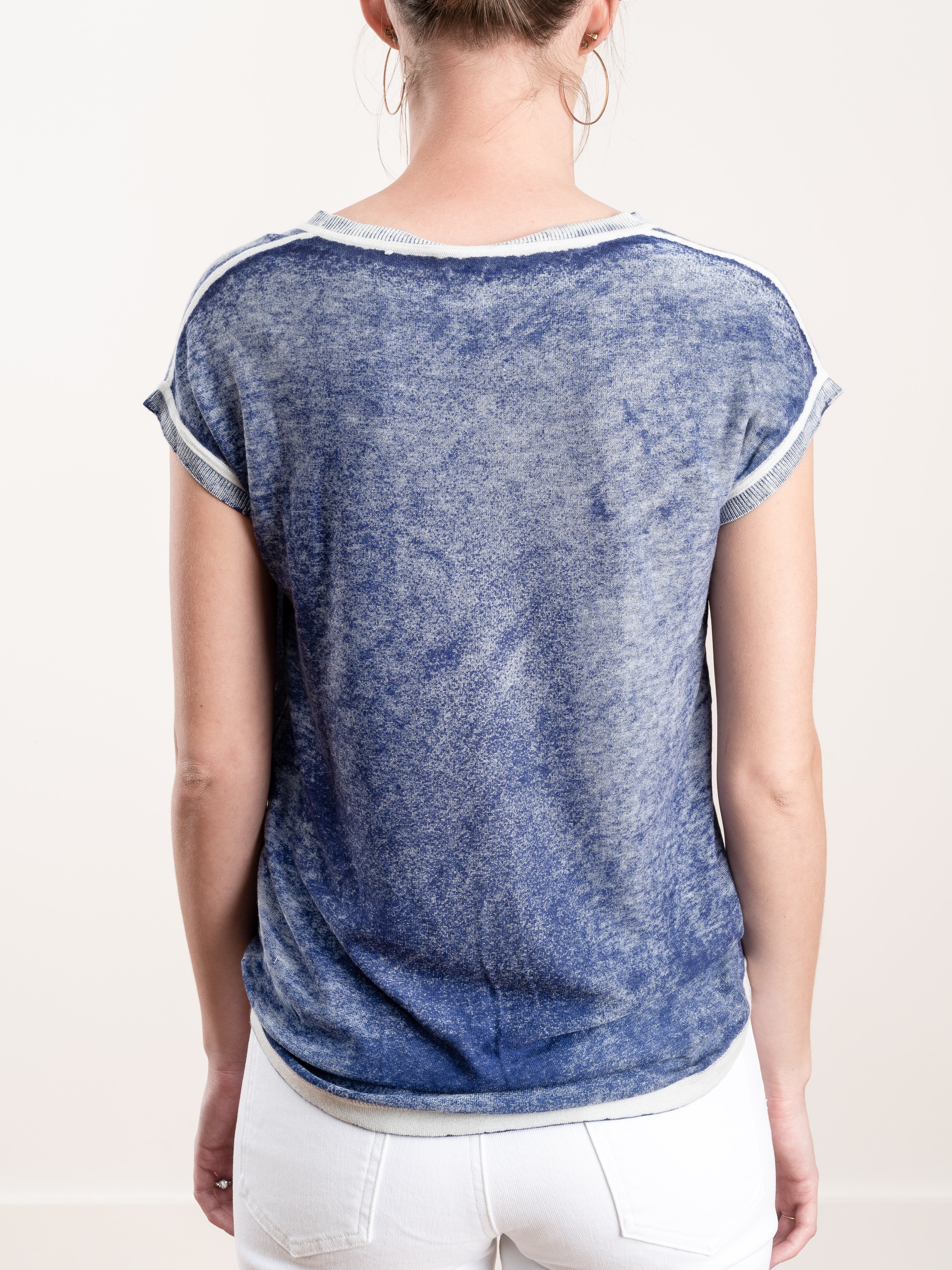 overdyed cap sleeve crew - cadet - Image 5