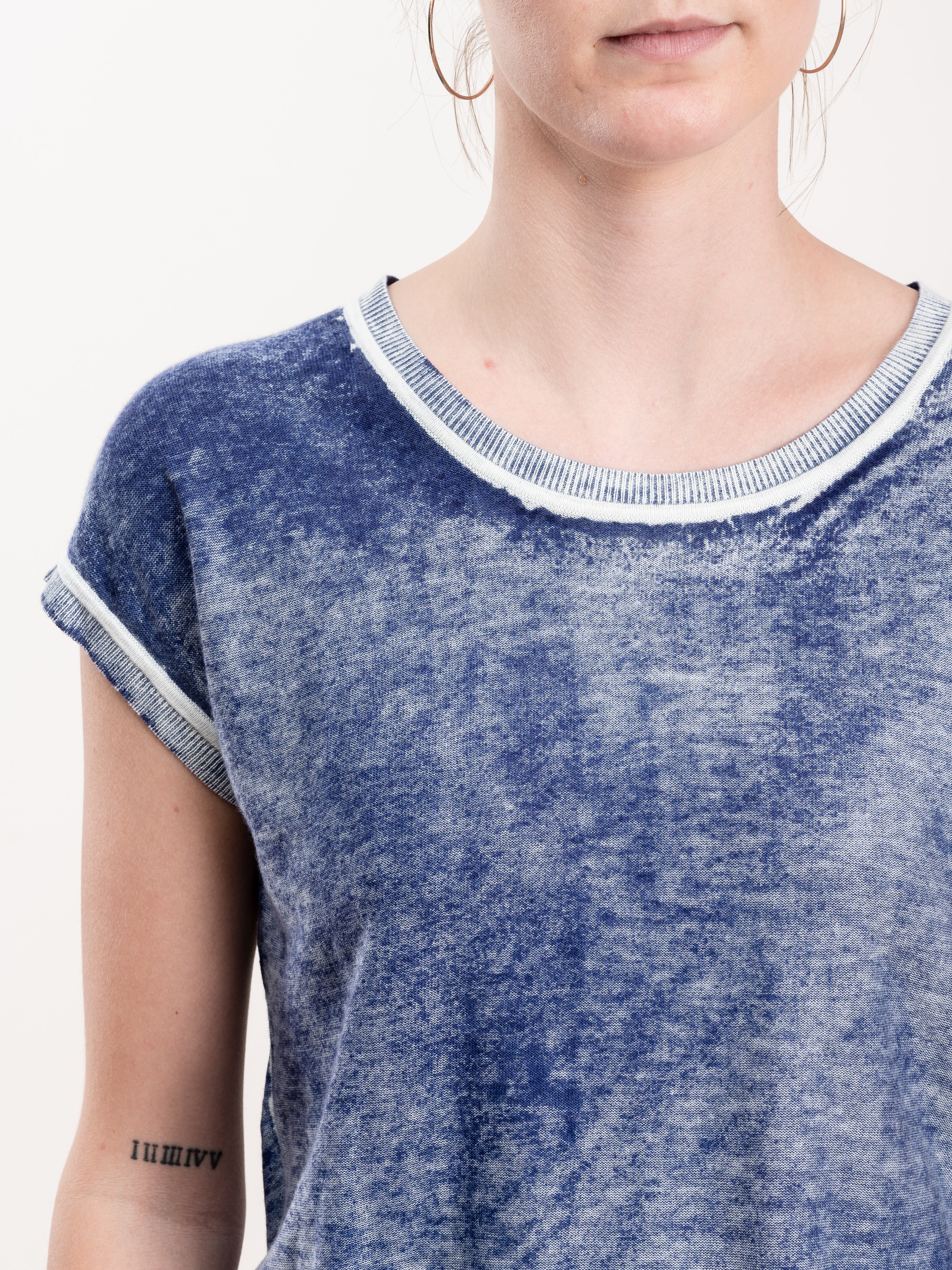 overdyed cap sleeve crew - cadet - Image 6