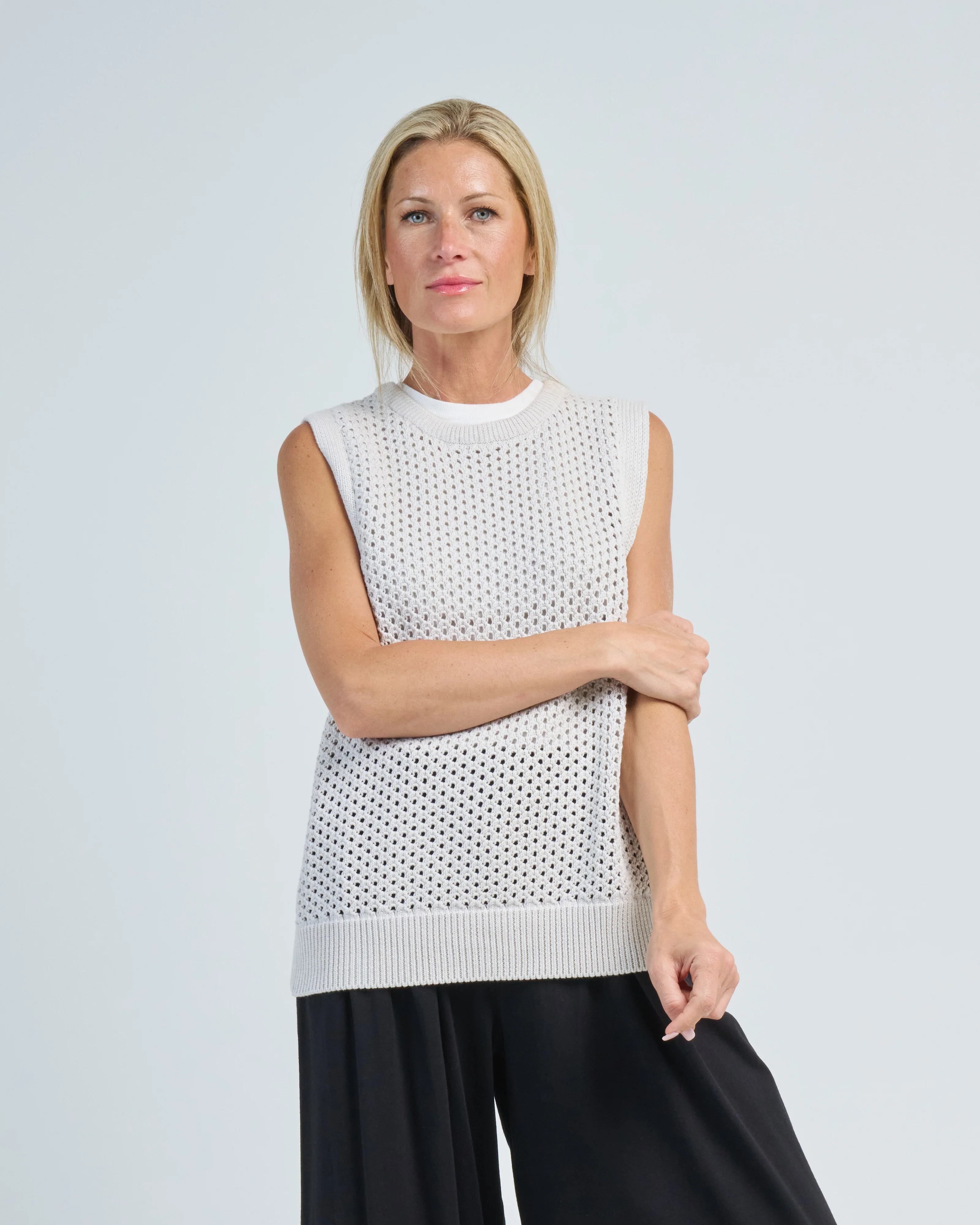 pointelle vest
