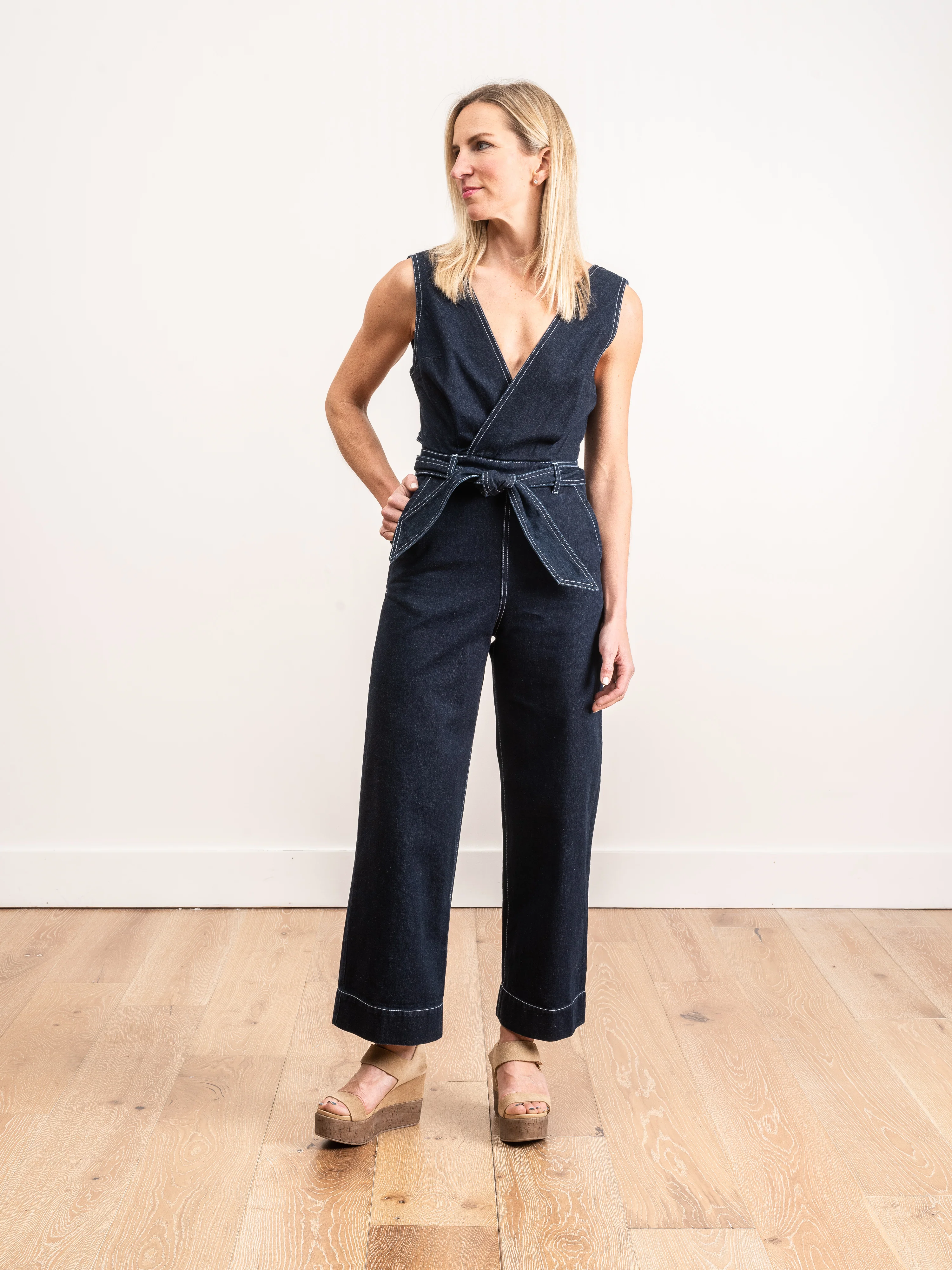 dark denim jumpsuit - Image 2