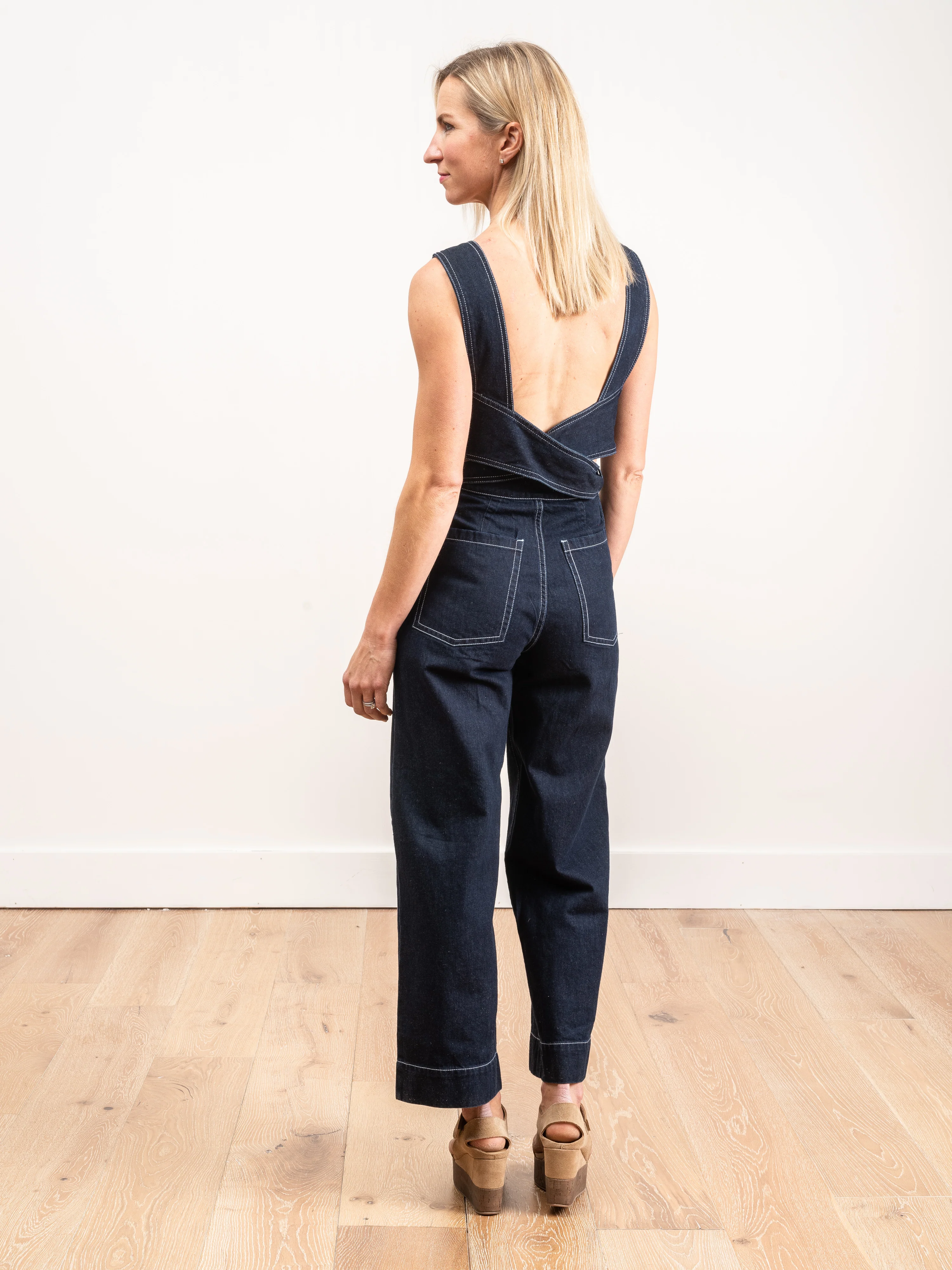 dark denim jumpsuit - Image 4