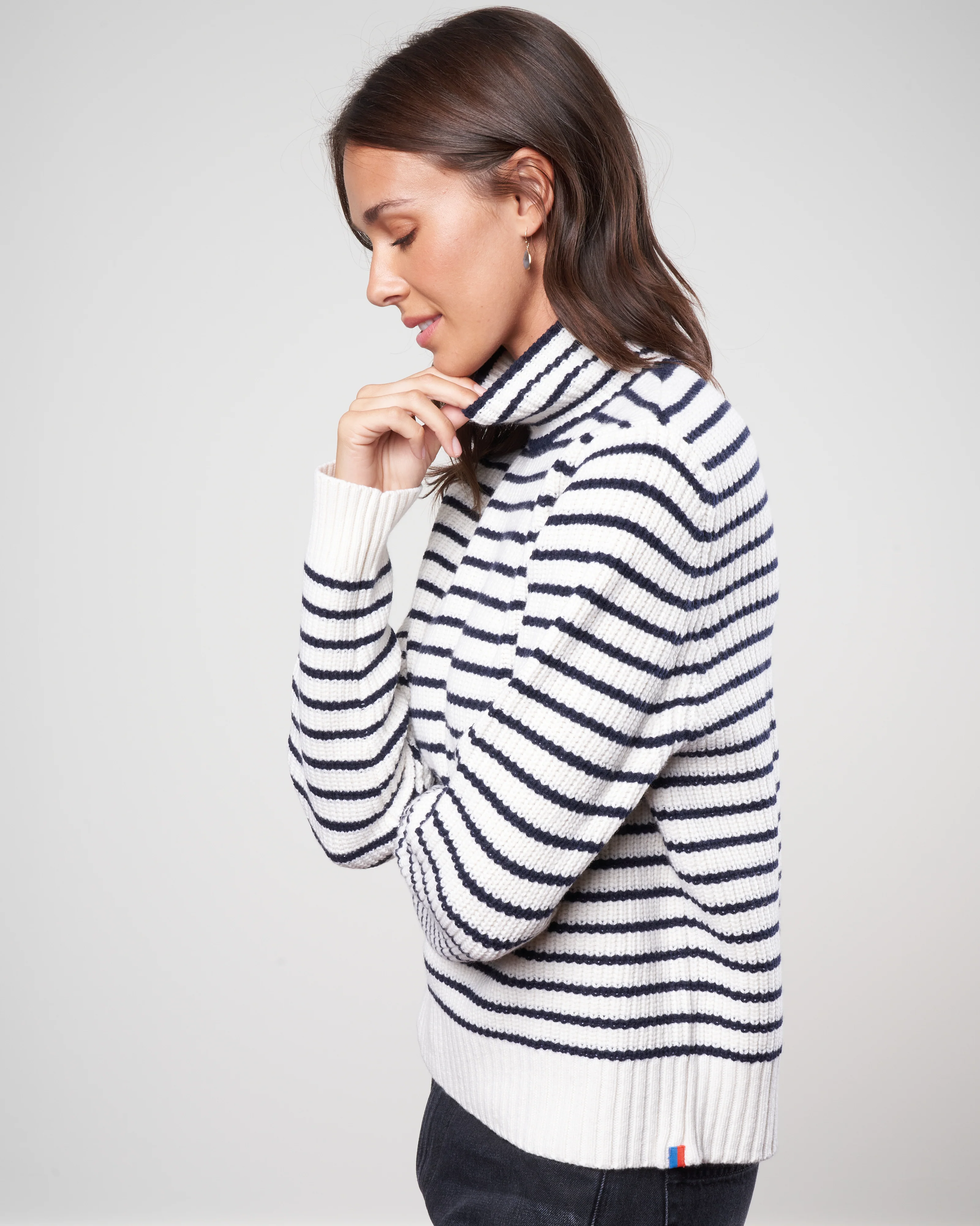 the banks sweater - cream/navy - Image 3
