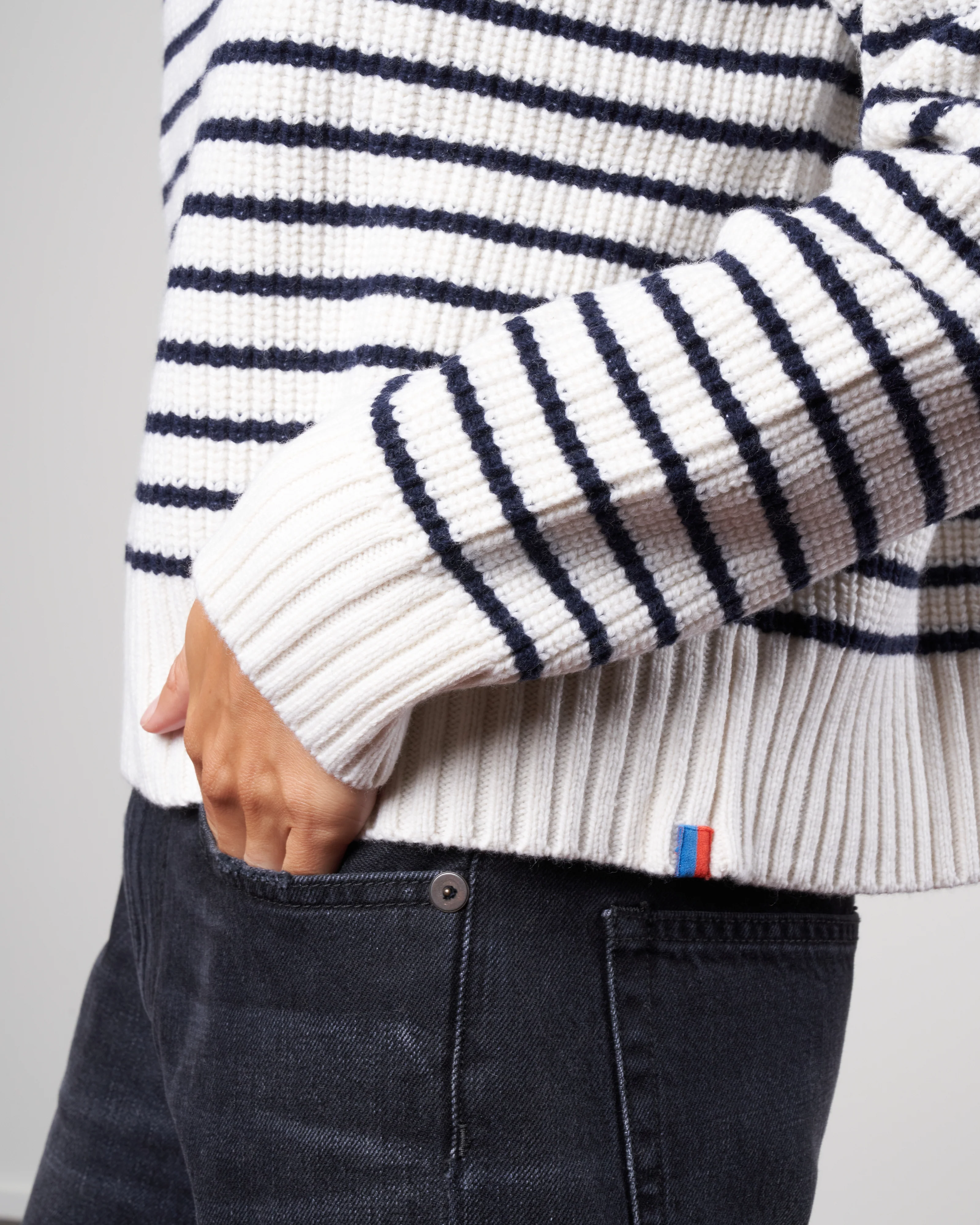 the banks sweater - cream/navy - Image 5