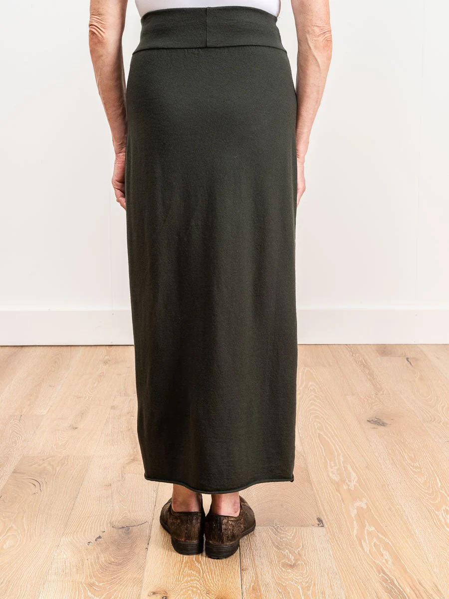 slim wool skirt - moss - Image 3