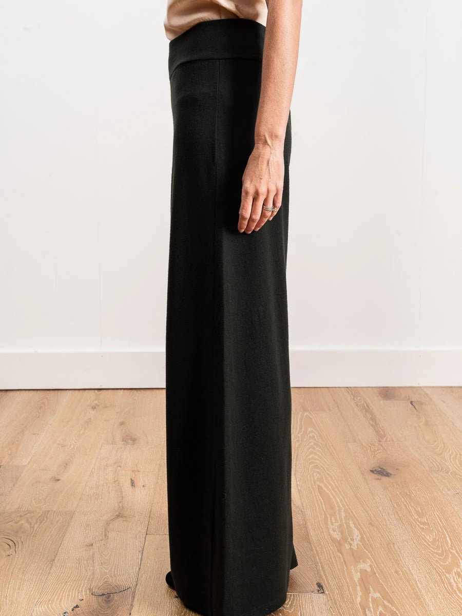 wide leg wool pant - muschio - Image 3