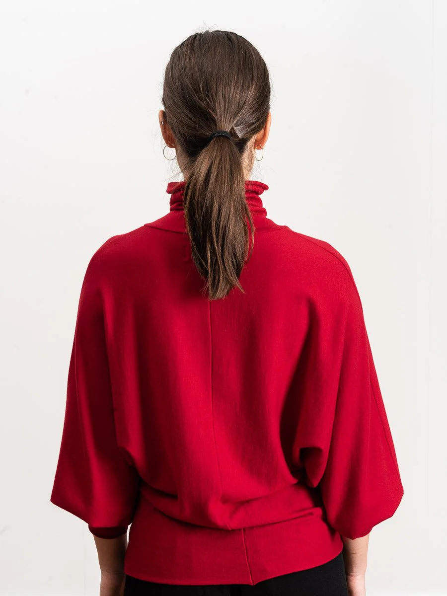 dolman wool top - lampone - Image 6