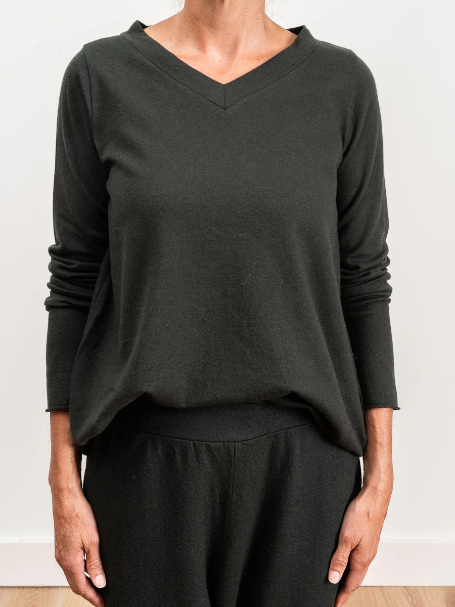 v-neck top - moss - Image 4