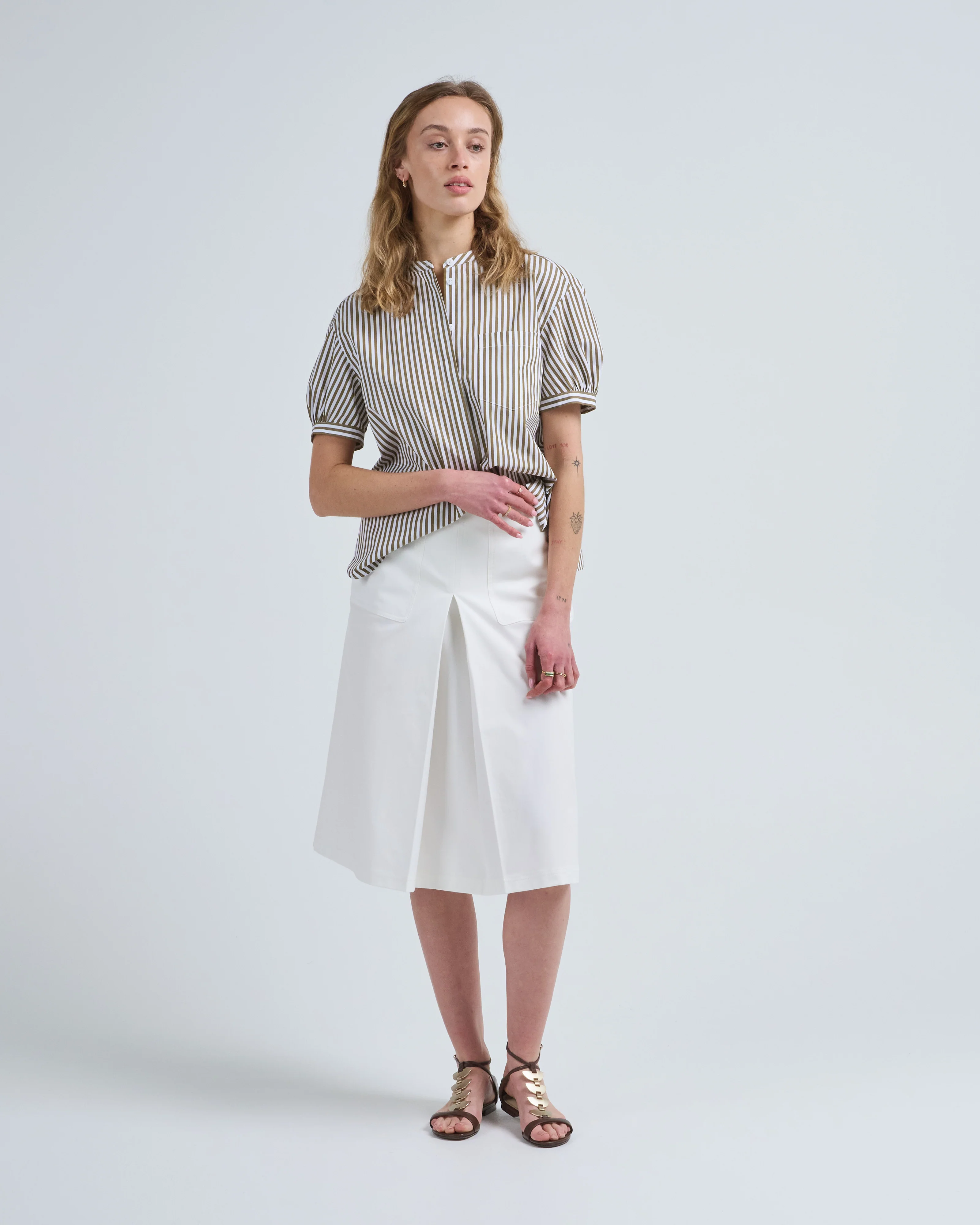 a line skirt with inverted pleat - Image 5