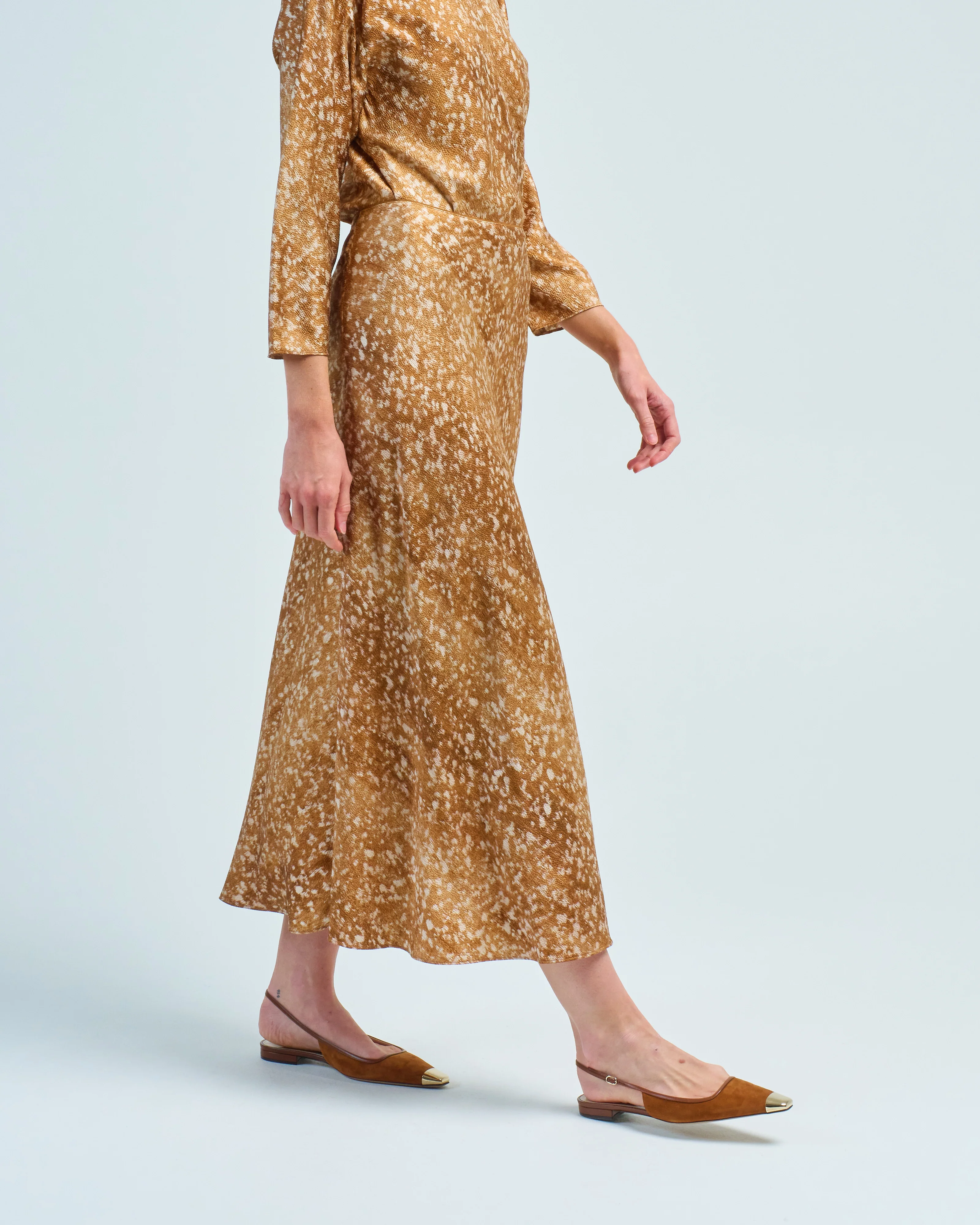 bias cut flared maxi skirt - Image 3