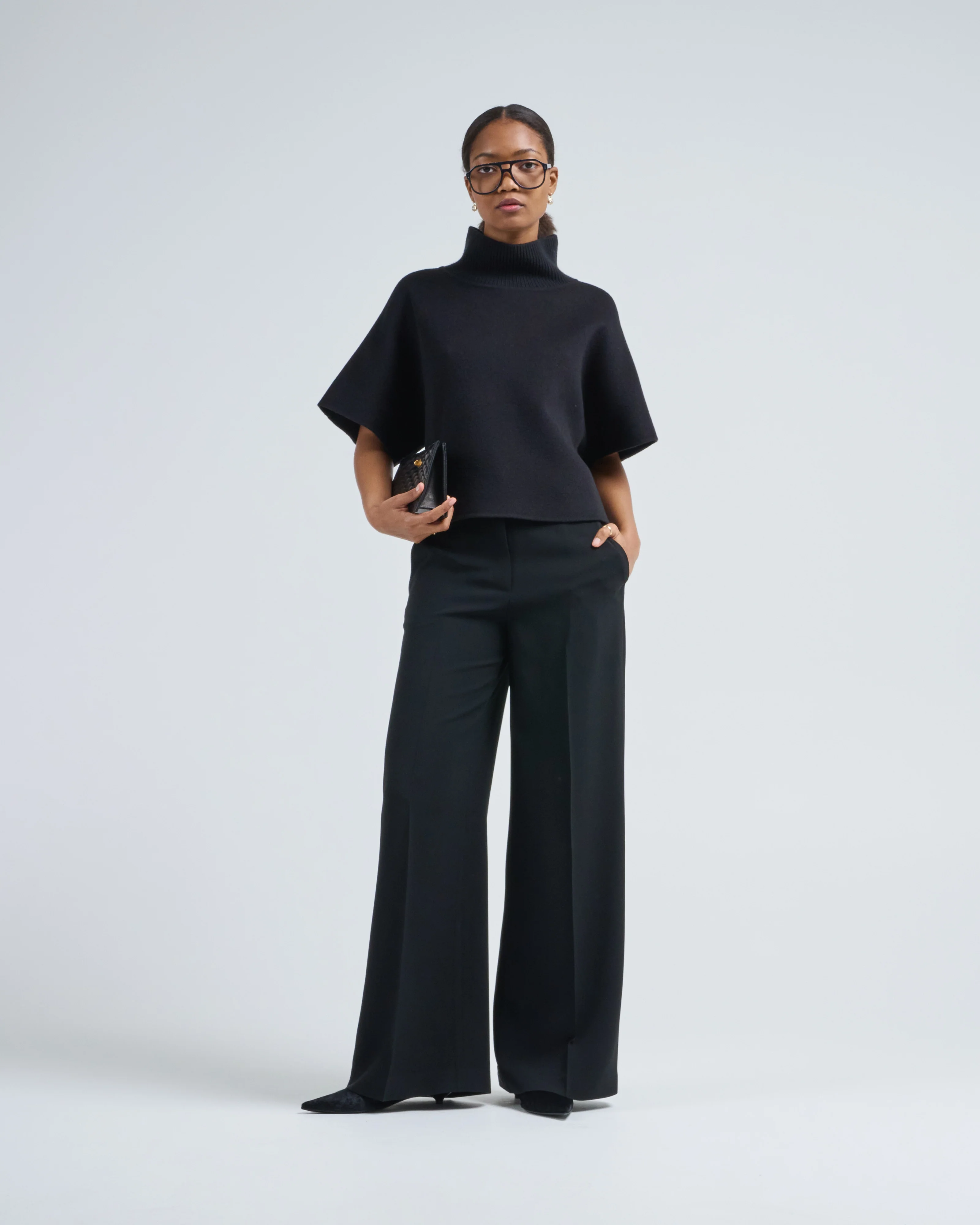 blouse w/ knit collar - Image 2