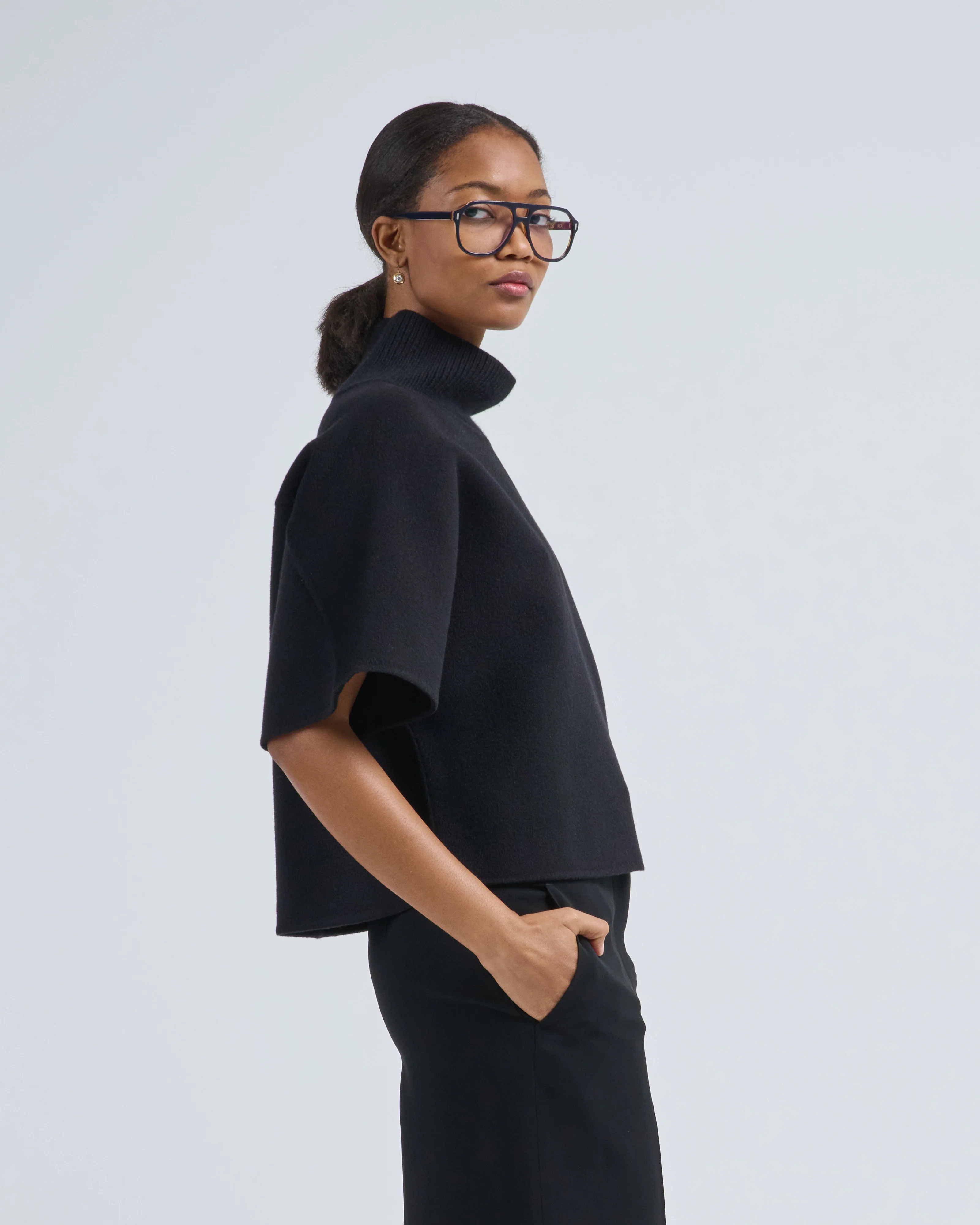 blouse w/ knit collar - Image 3