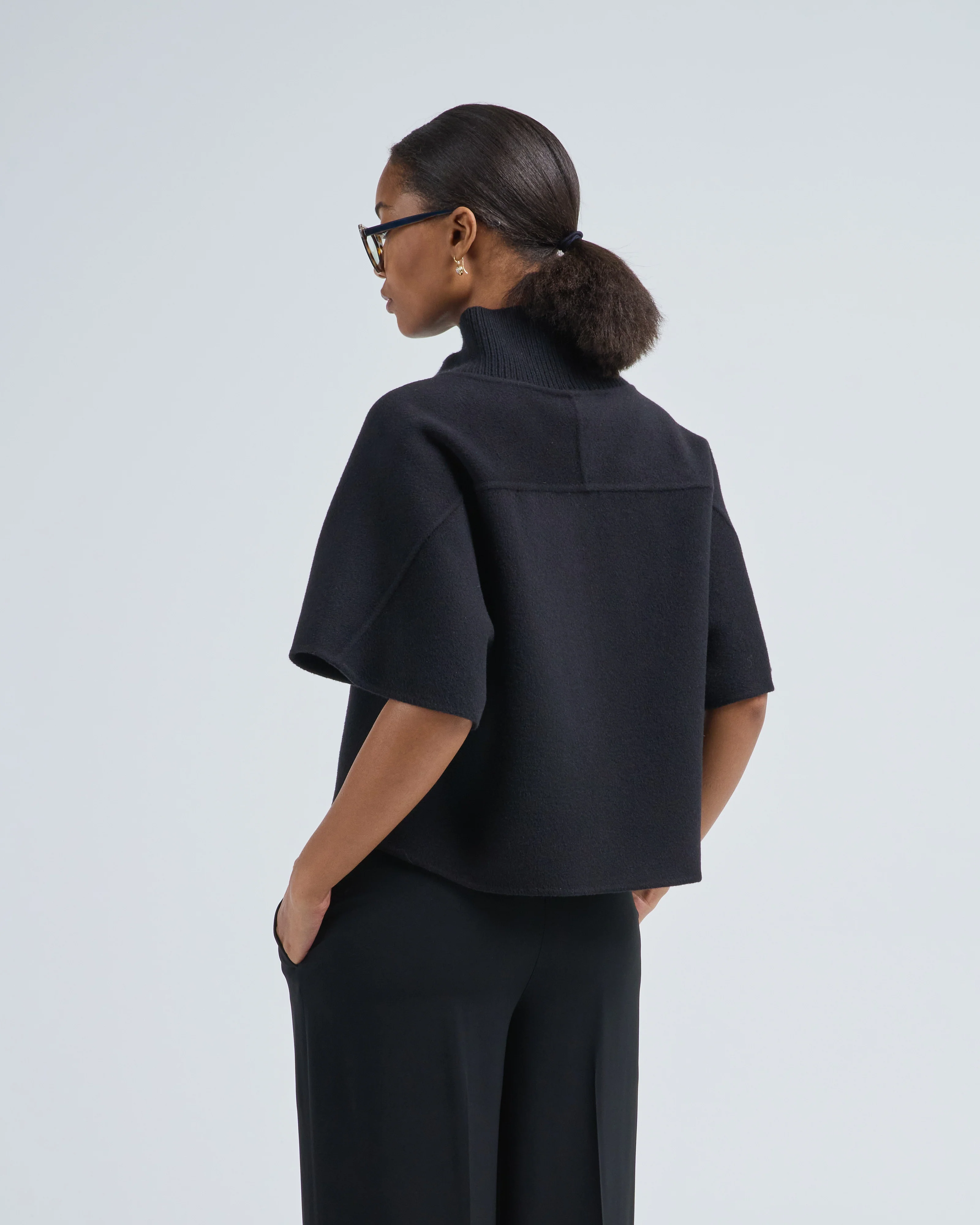 blouse w/ knit collar - Image 4