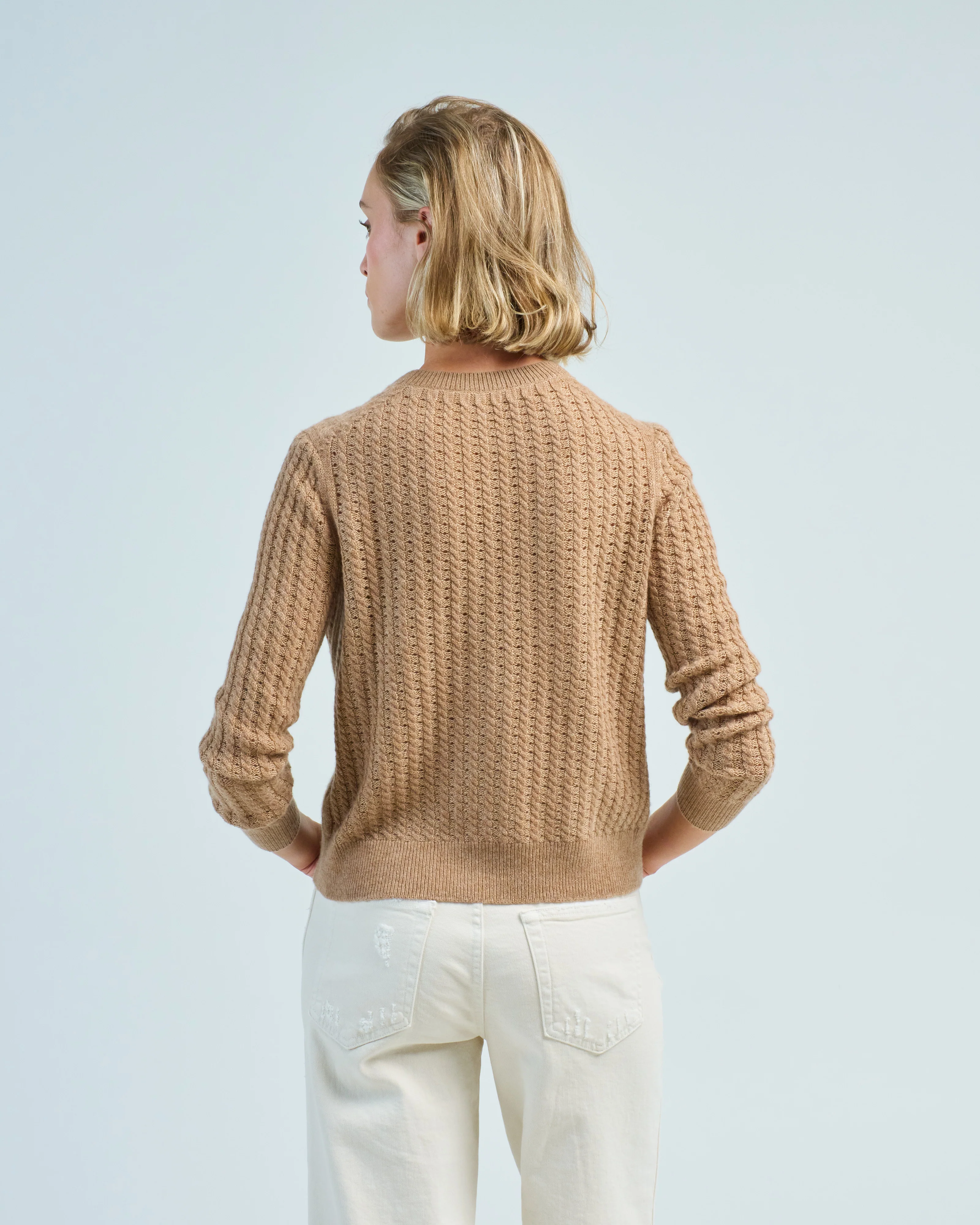 cabled crewneck pullover sweater - Image 4