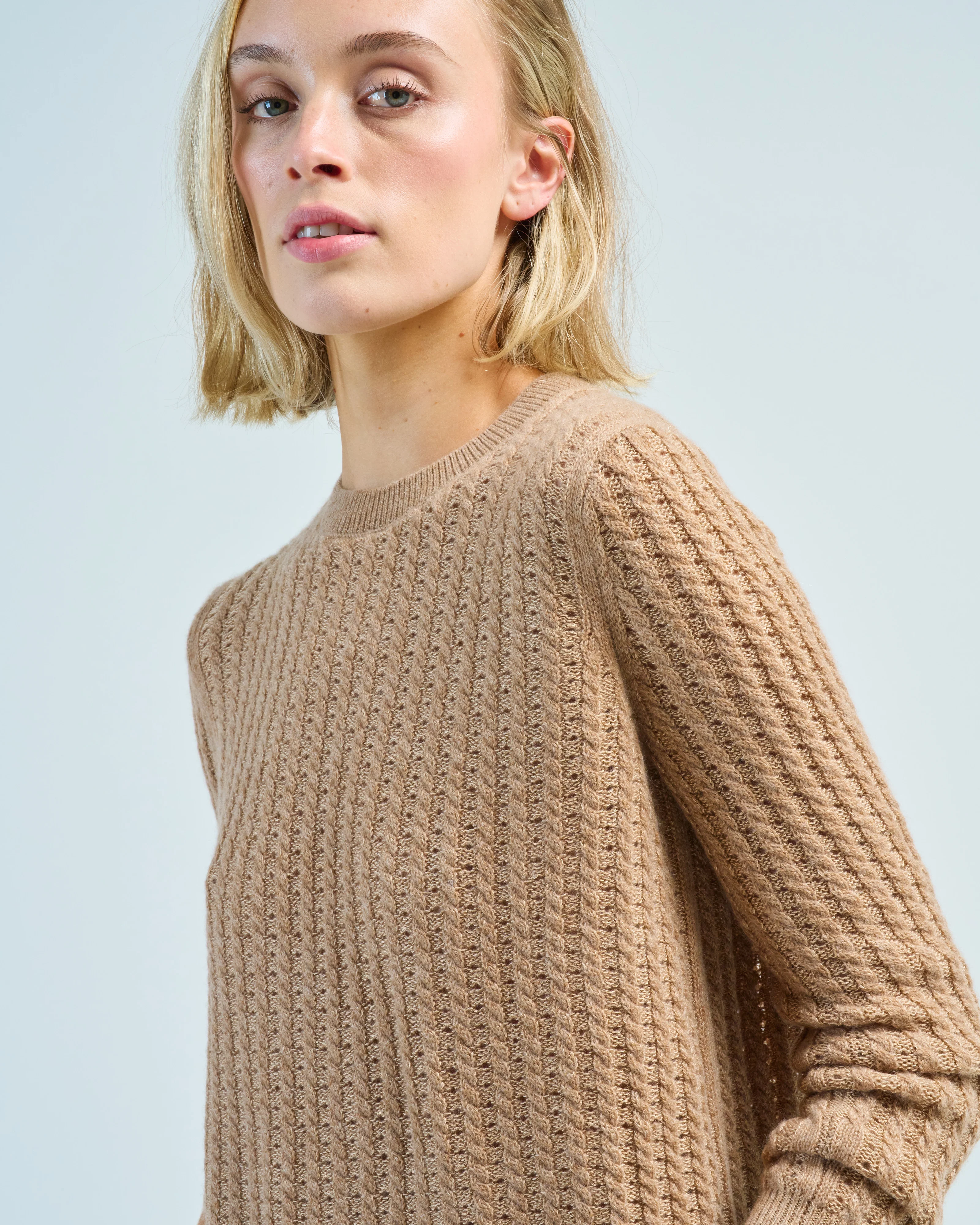 cabled crewneck pullover sweater - Image 5