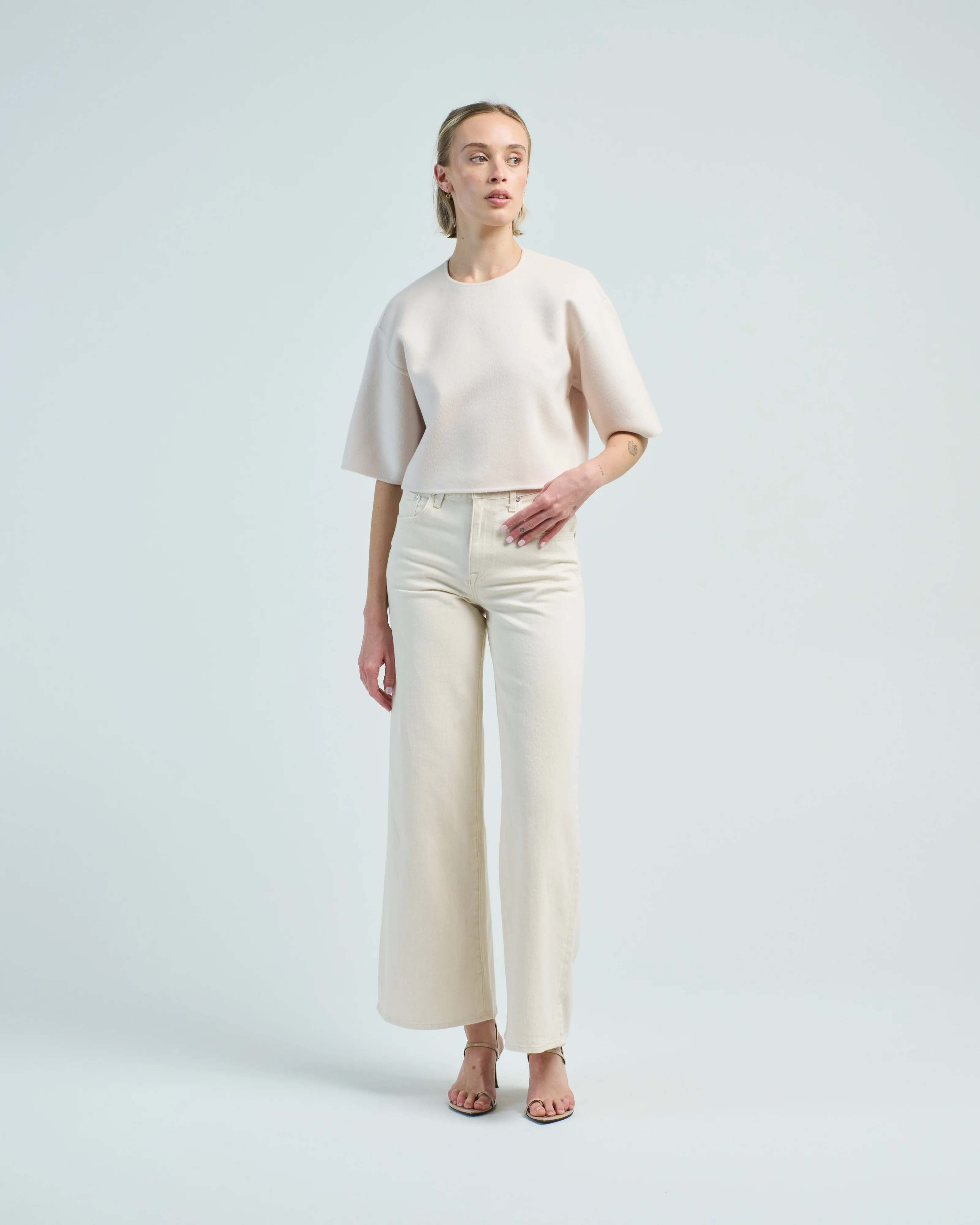 drop shoulder crewneck blouse - Image 2
