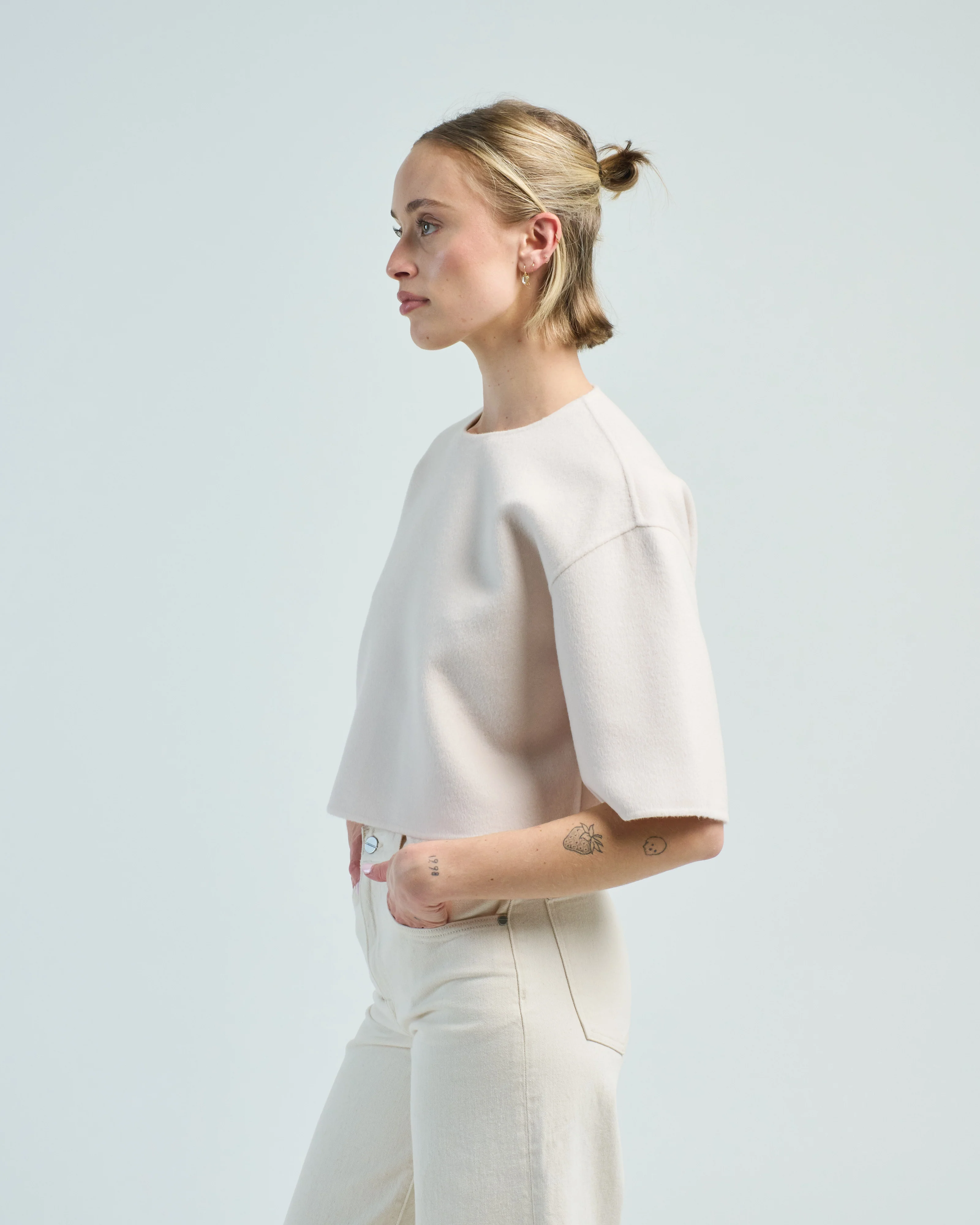 drop shoulder crewneck blouse - Image 3