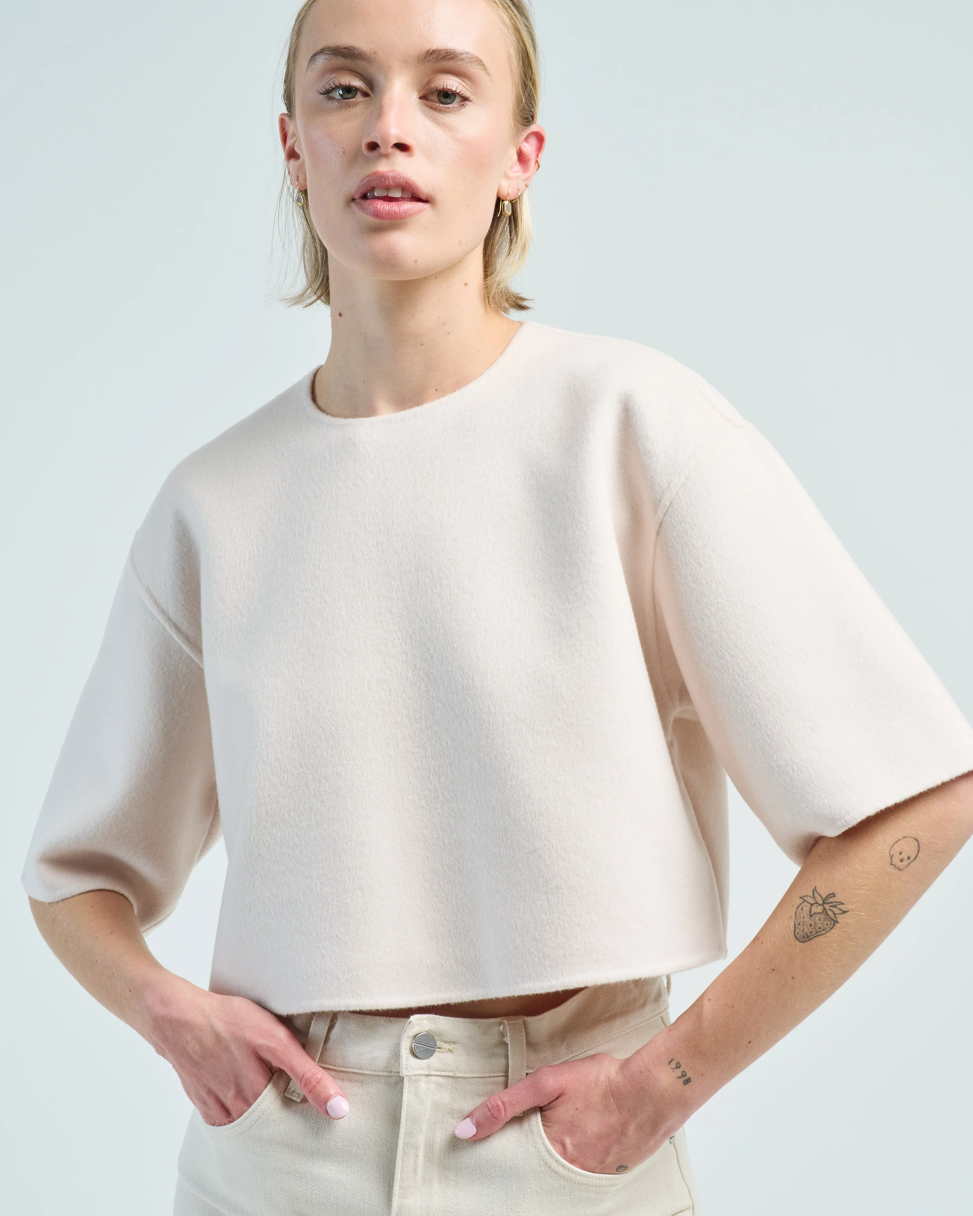 drop shoulder crewneck blouse - Image 5