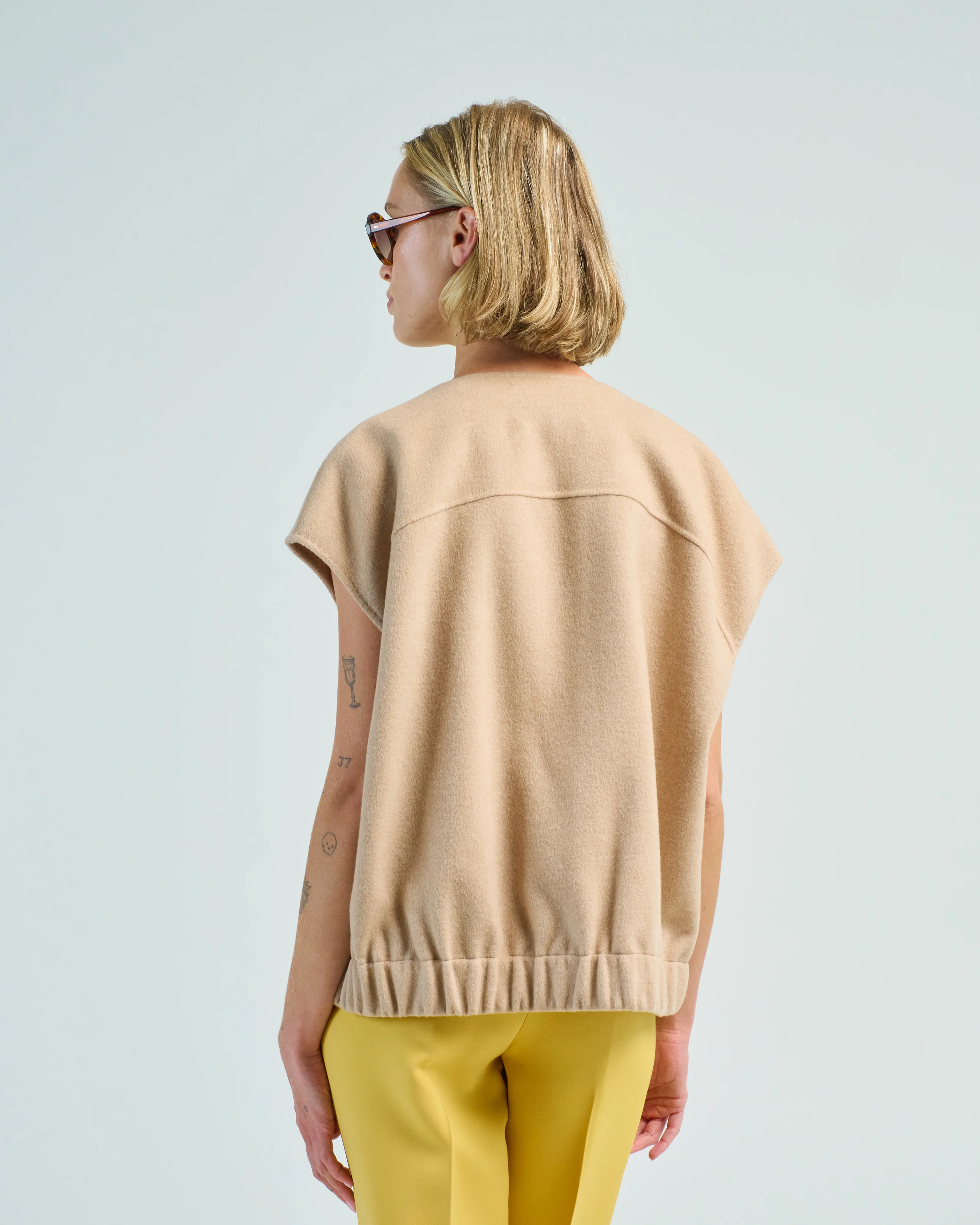 drop shoulder sleeveless jacket - Image 4