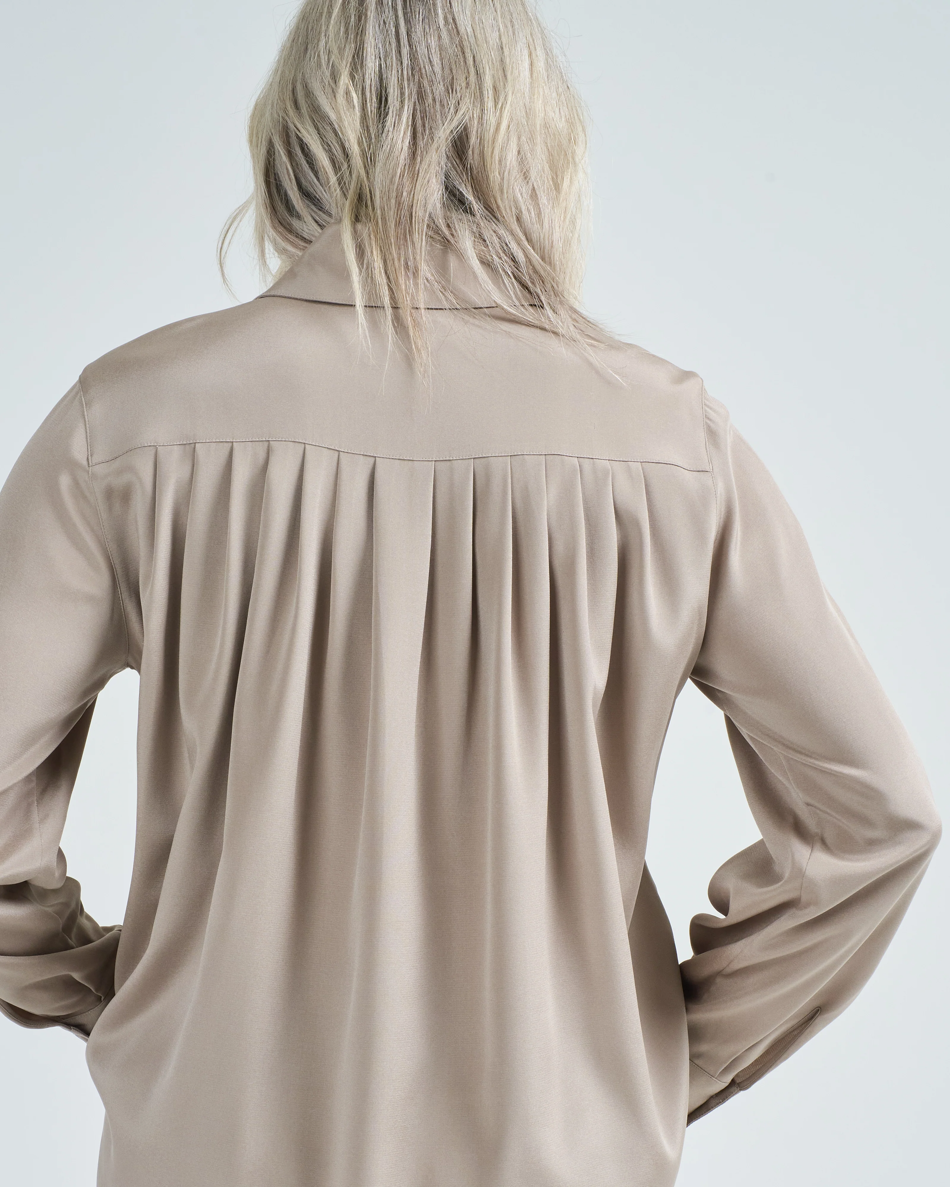 hidden button blouse w/ pleated back - Image 5