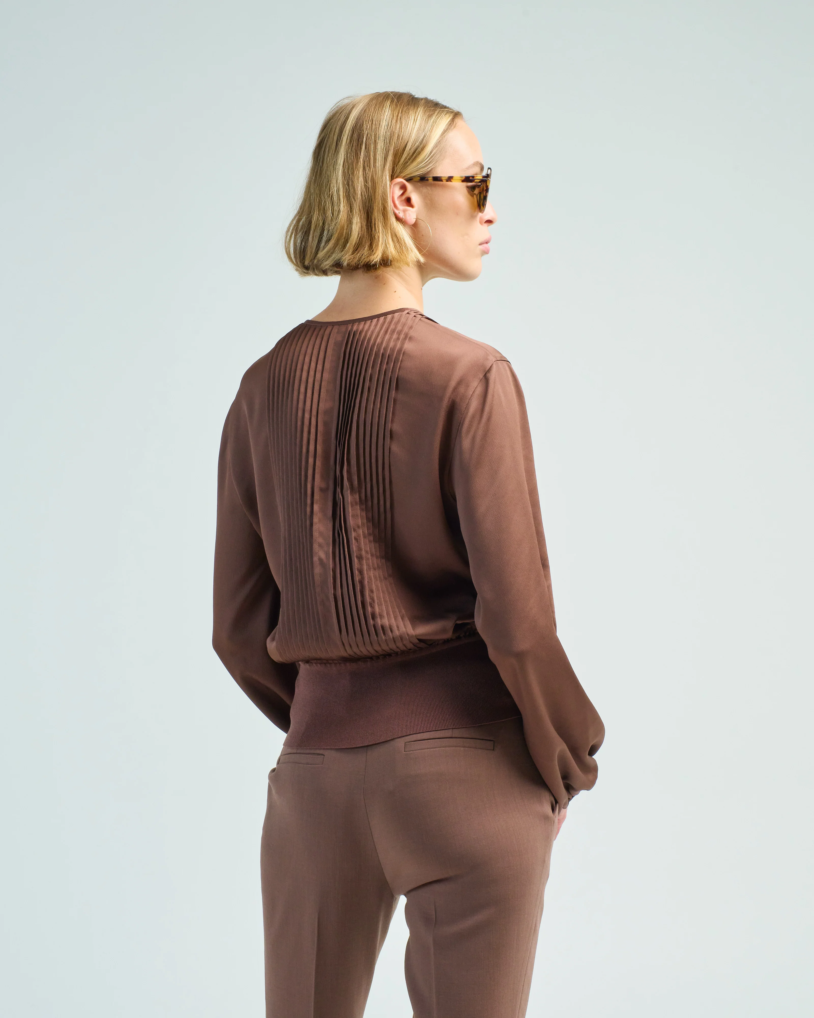 pintuck balloon sleeve blouse - Image 4